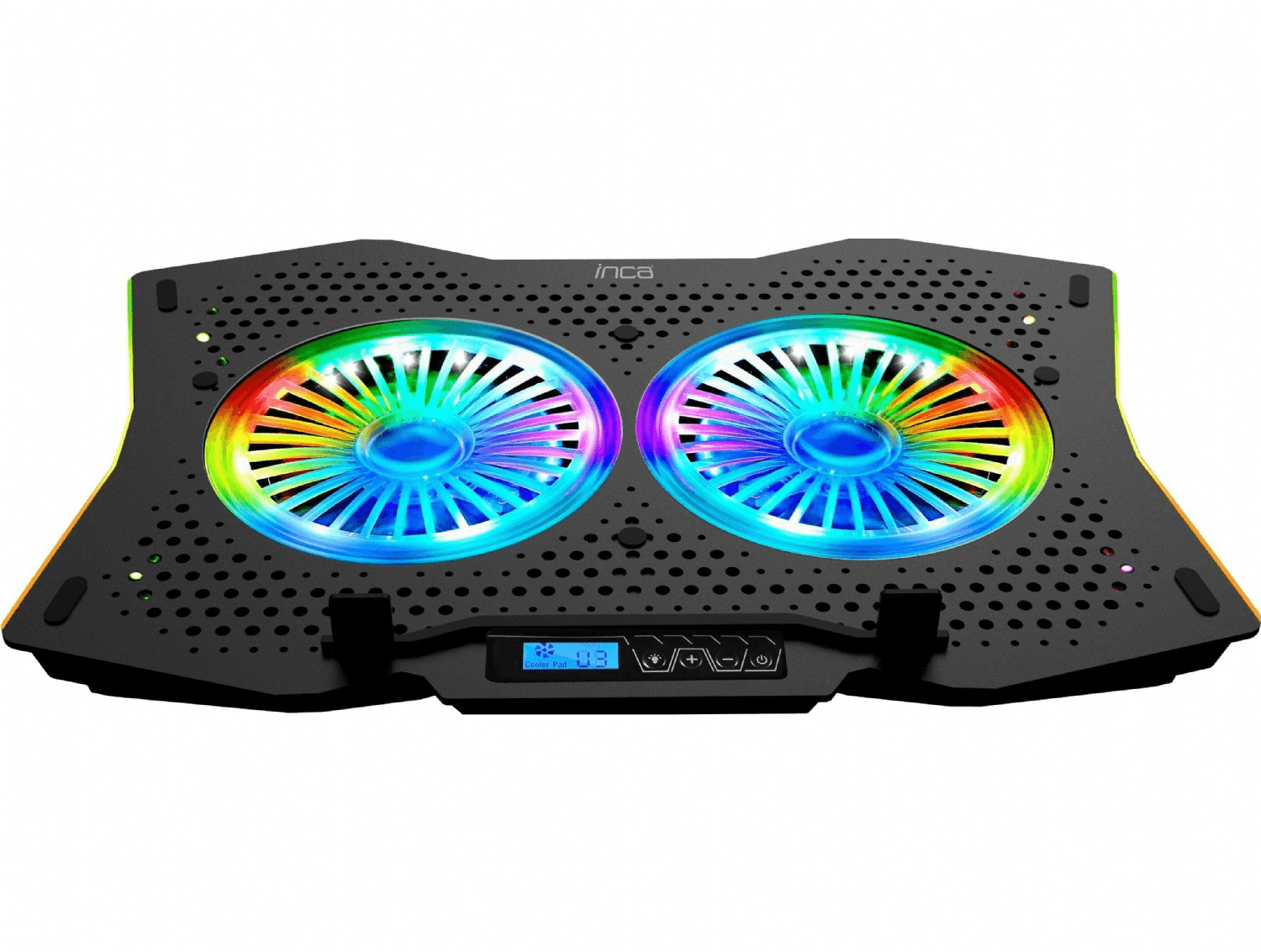 INCA INC-606TGS ARRAX II 2X RGB VENTILATOR, LCD KONTROLNA TABLA, 7-STEPENI 10"-18" GAMING NOTEBOOK COOLER