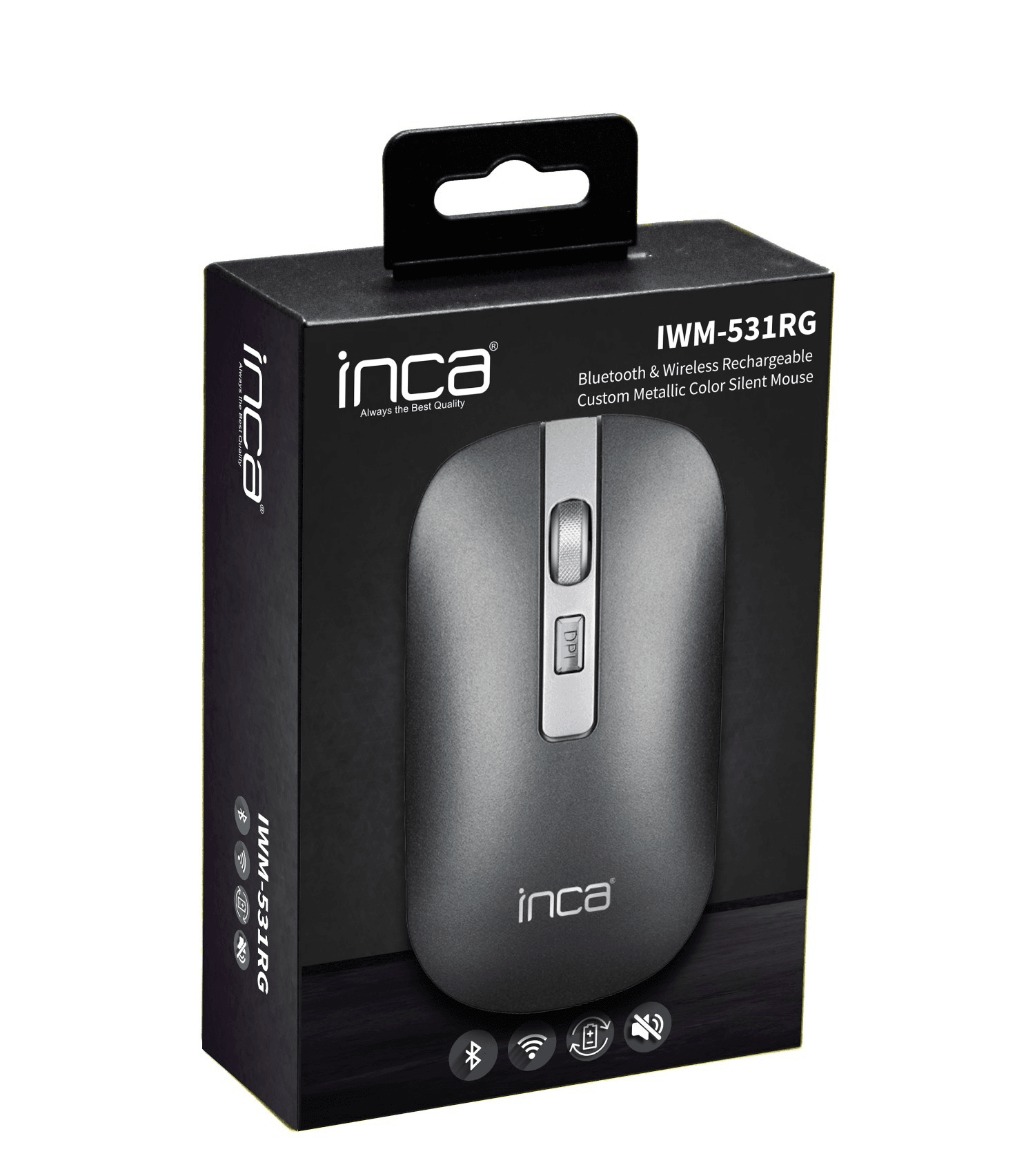 INCA IWM-531RG BLUETOOTH I BEŽIČNI PUNJIVI SPECIJALNI METALNI TIH MIŠ