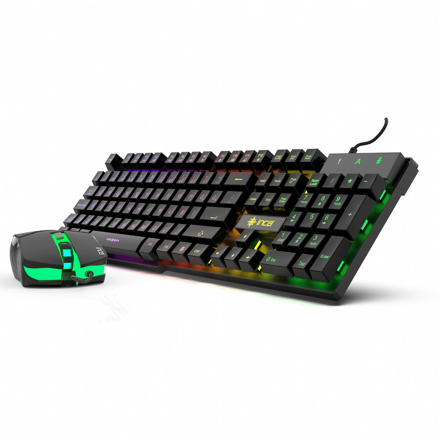 INCA IKG-448 RAINBOW EFFECT GAMING KEYBOARD & MOUSE SET SA MEHANIČKIM OSJEĆAJEM