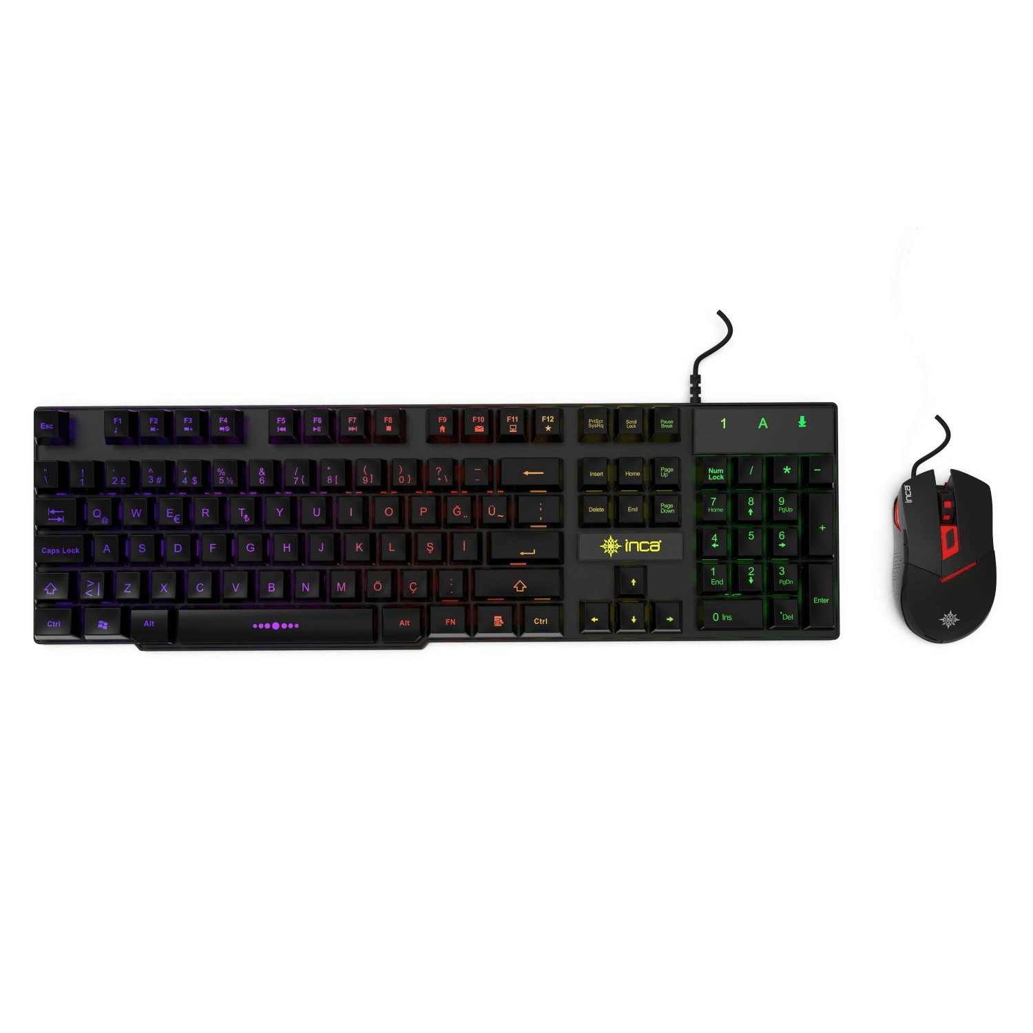 INCA IKG-448 RAINBOW EFFECT GAMING KEYBOARD & MOUSE SET SA MEHANIČKIM OSJEĆAJEM