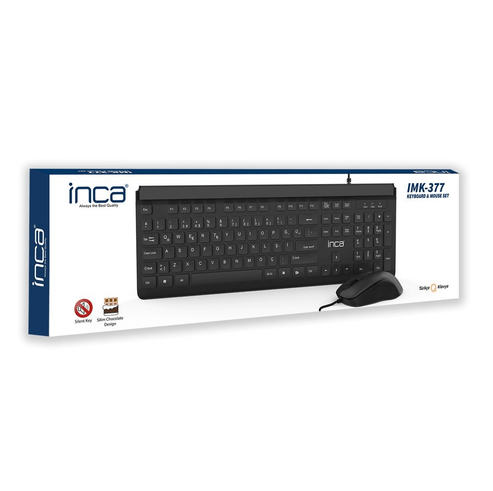 INCA INC-377 ŽIČANI SLIM ČOKOLADNI DIZAJN ZA SET TASTATURE I MIŠA