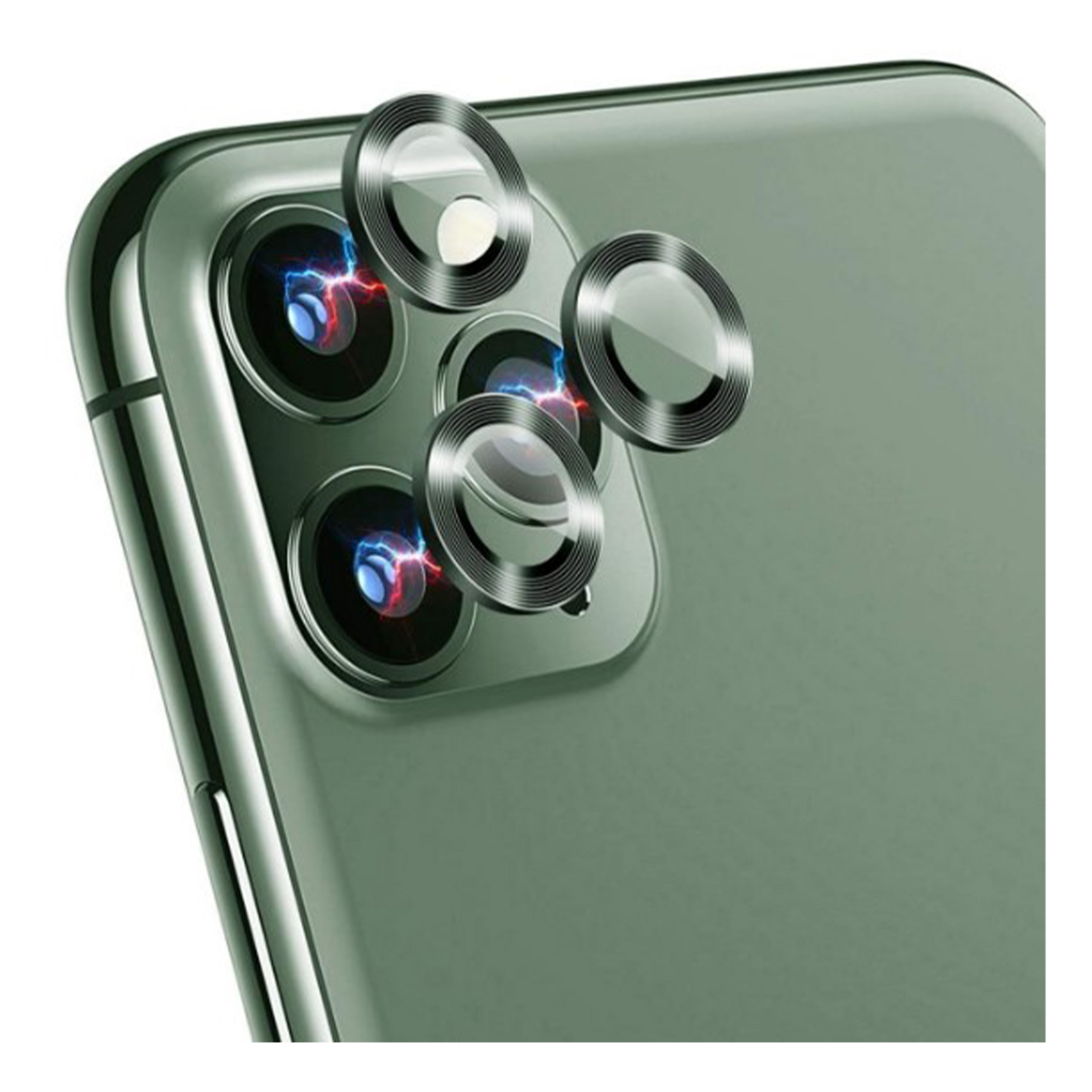 Apple iPhone 11 Pro Compatible Aluminum Series Camera Glass Protector (Green) Nettech  - Green