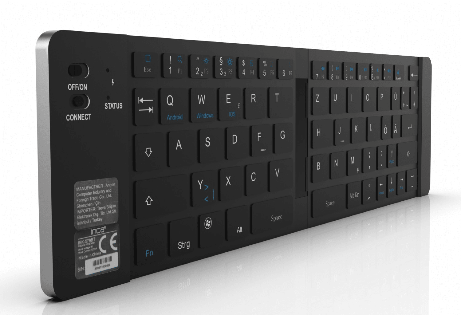 INCA IBK-579BT BLUETOOTH 3.0 PUNJIVA SKLOPIVA PAMETNA SREBRNA TASTATURA