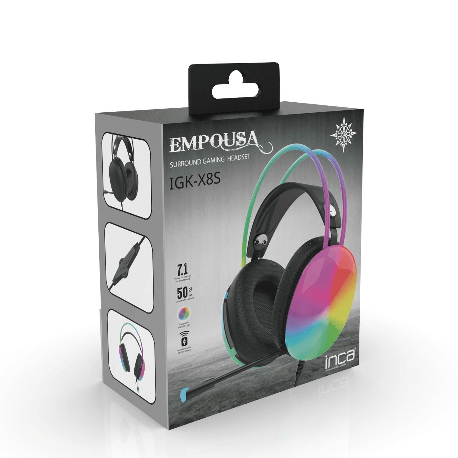 Inca IGK - X8S Empousa 7.1 Surr RGB, crna