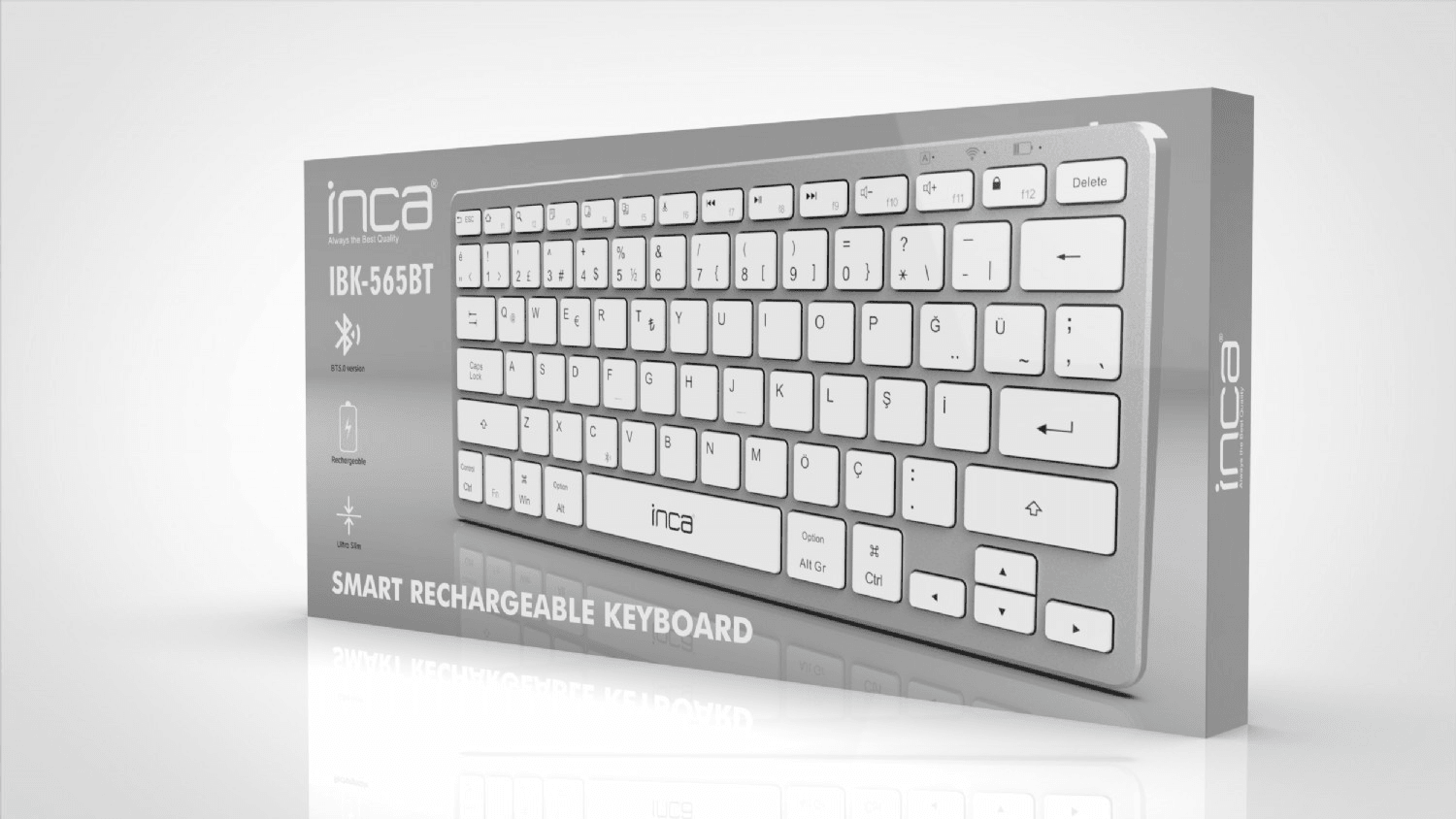 INCA IBK-565BT BLUETOOTH 5.0 SMART SREBRNA TASTATURA