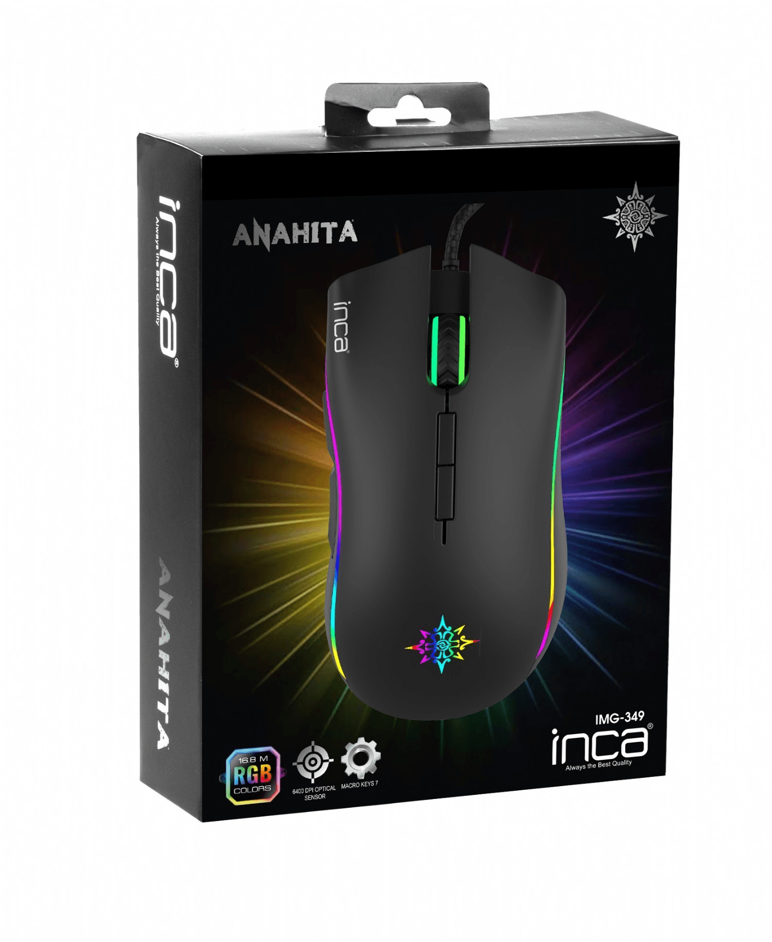 INCA IMG-349 ANAHİTA RGB 6400 DPI MAKRO TASTERİ PROFESİONALNİ MİŠ ZA İGRE