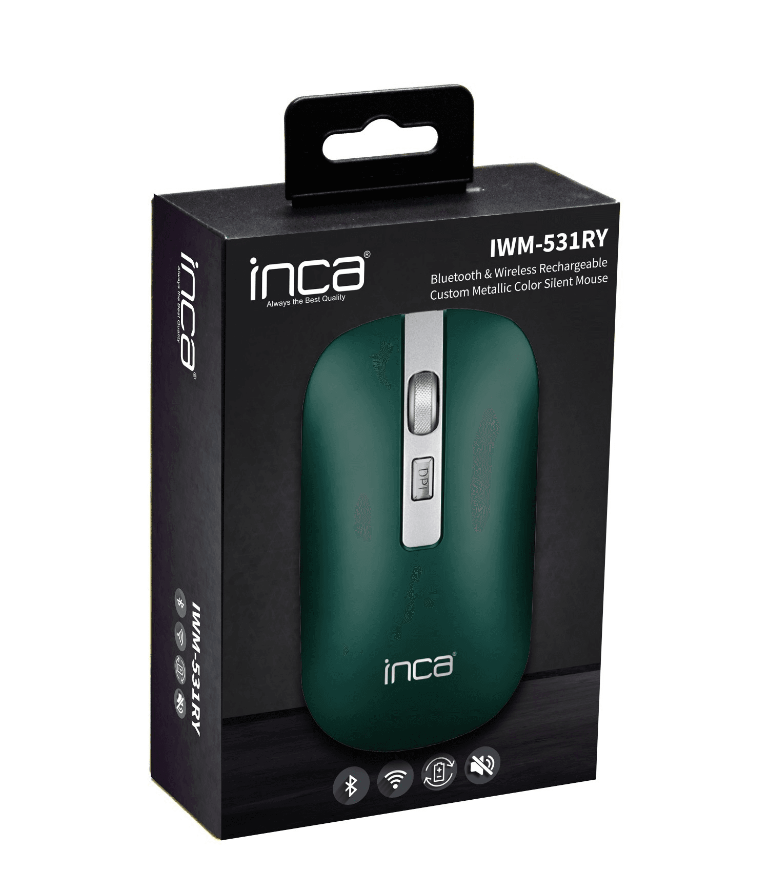 INCA IWM-531RY BLUETOOTH I BEŽIČNI PUNJIVI SPECIJALNI METALNI TIH MIŠ