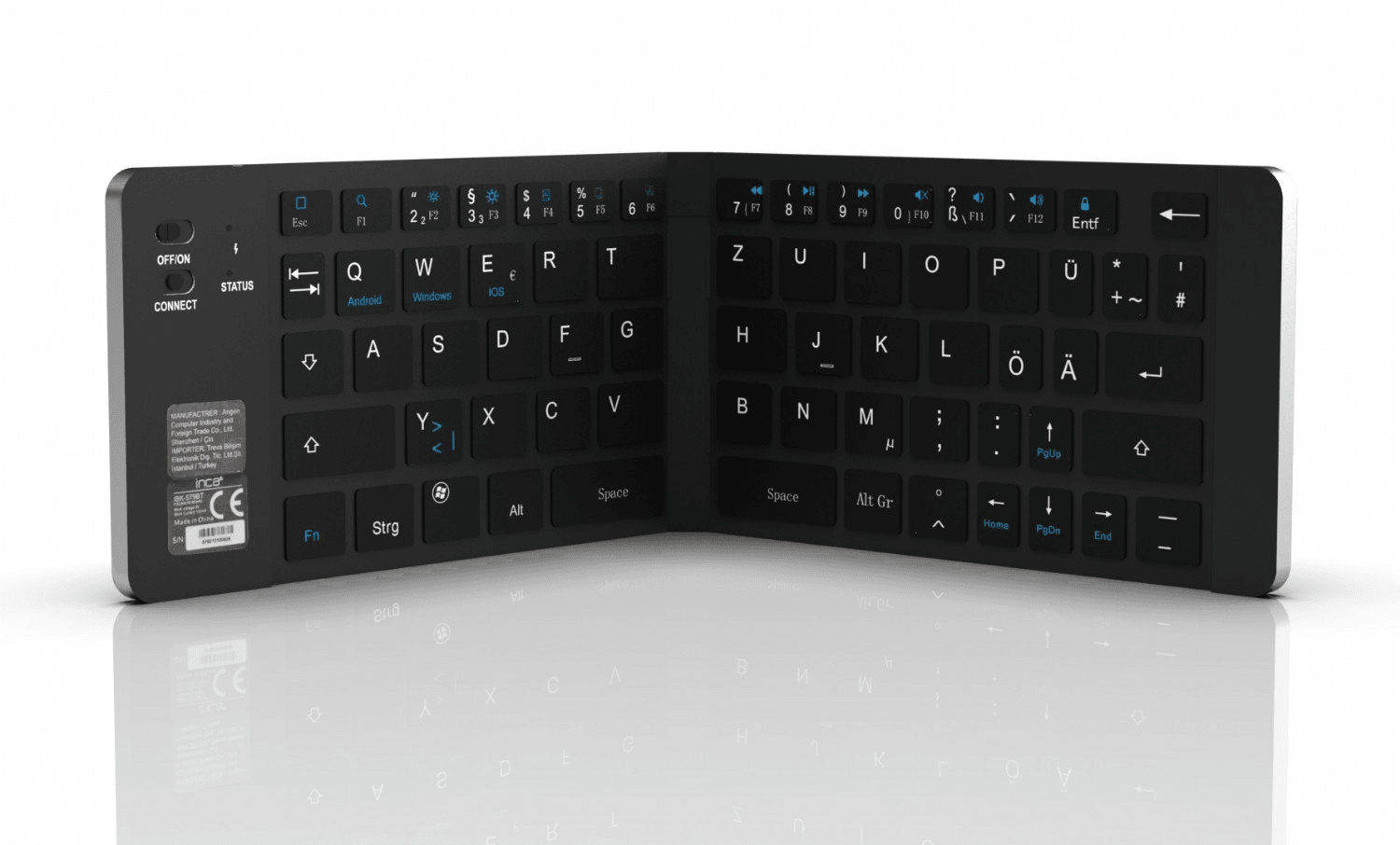 INCA IBK-579BT BLUETOOTH 3.0 PUNJIVA SKLOPIVA PAMETNA SREBRNA TASTATURA