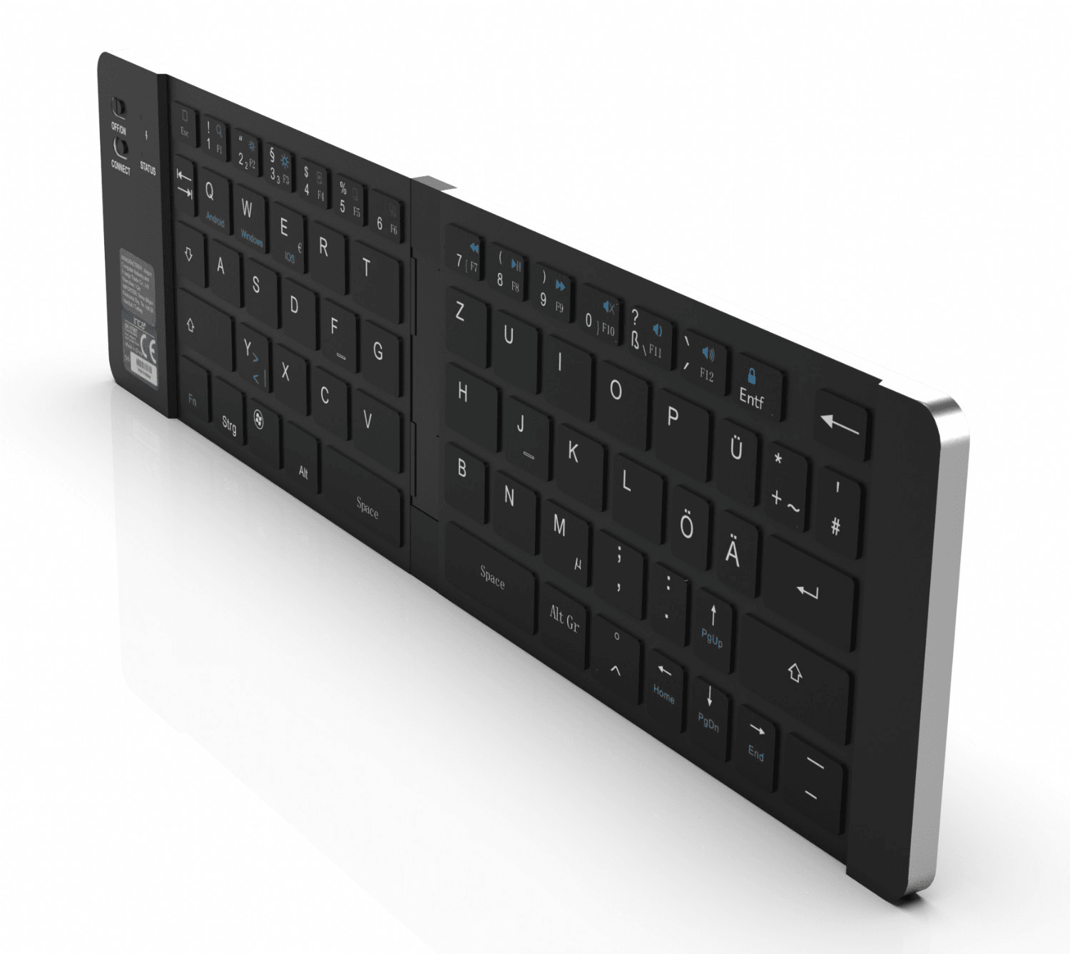 INCA IBK-579BT BLUETOOTH 3.0 RECHARGEABLE FOLDABLE SMART SILVER KEYBOARD