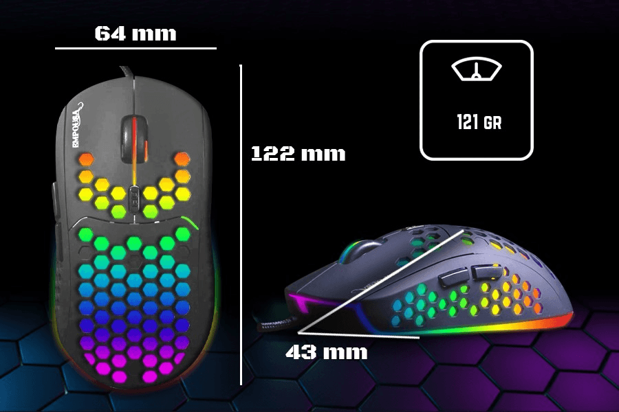 INCA IMG - 346 EMPOUSA PROFESSİONAL GAMİNG MAUS SA RGB 6400 DPI MAKRO KLJUČEM