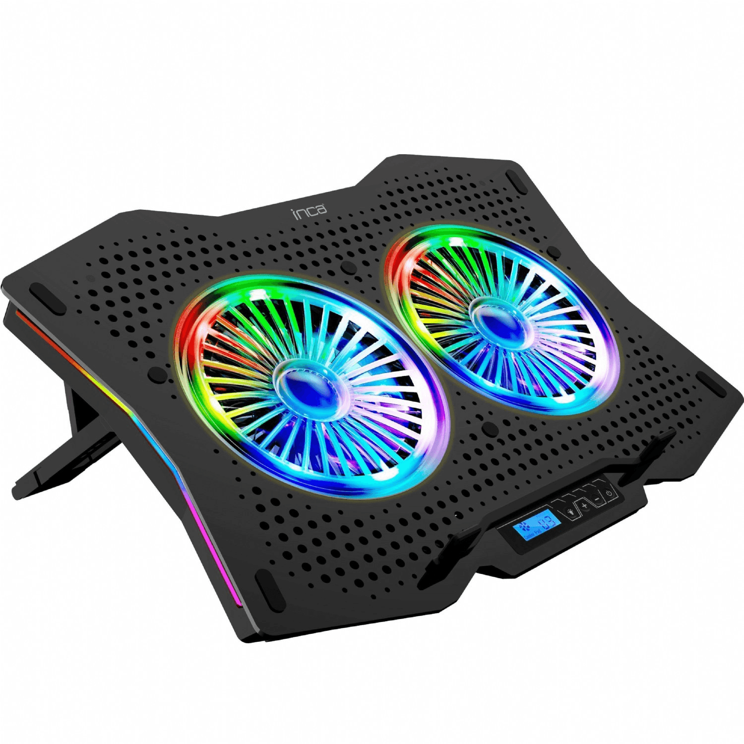 INCA INC-606TGS ARRAX II 2X RGB VENTILATOR, LCD KONTROLNA TABLA, 7-STEPENI 10"-18" GAMING NOTEBOOK COOLER