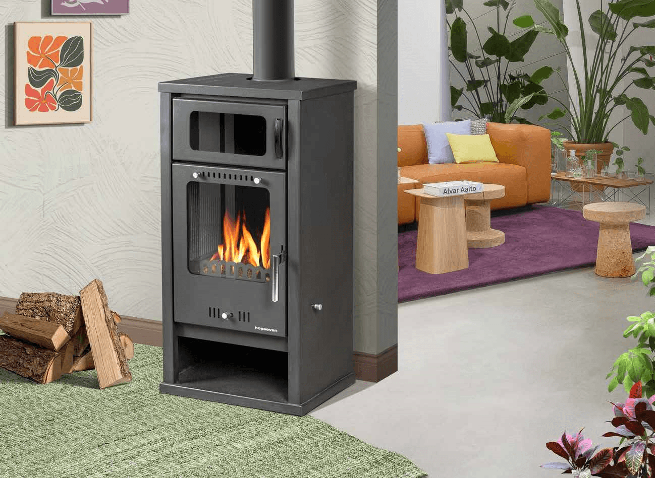 5025 Troy - vielseitiger Kaminofen mit Backfach, 7,8 kW, EEK: A