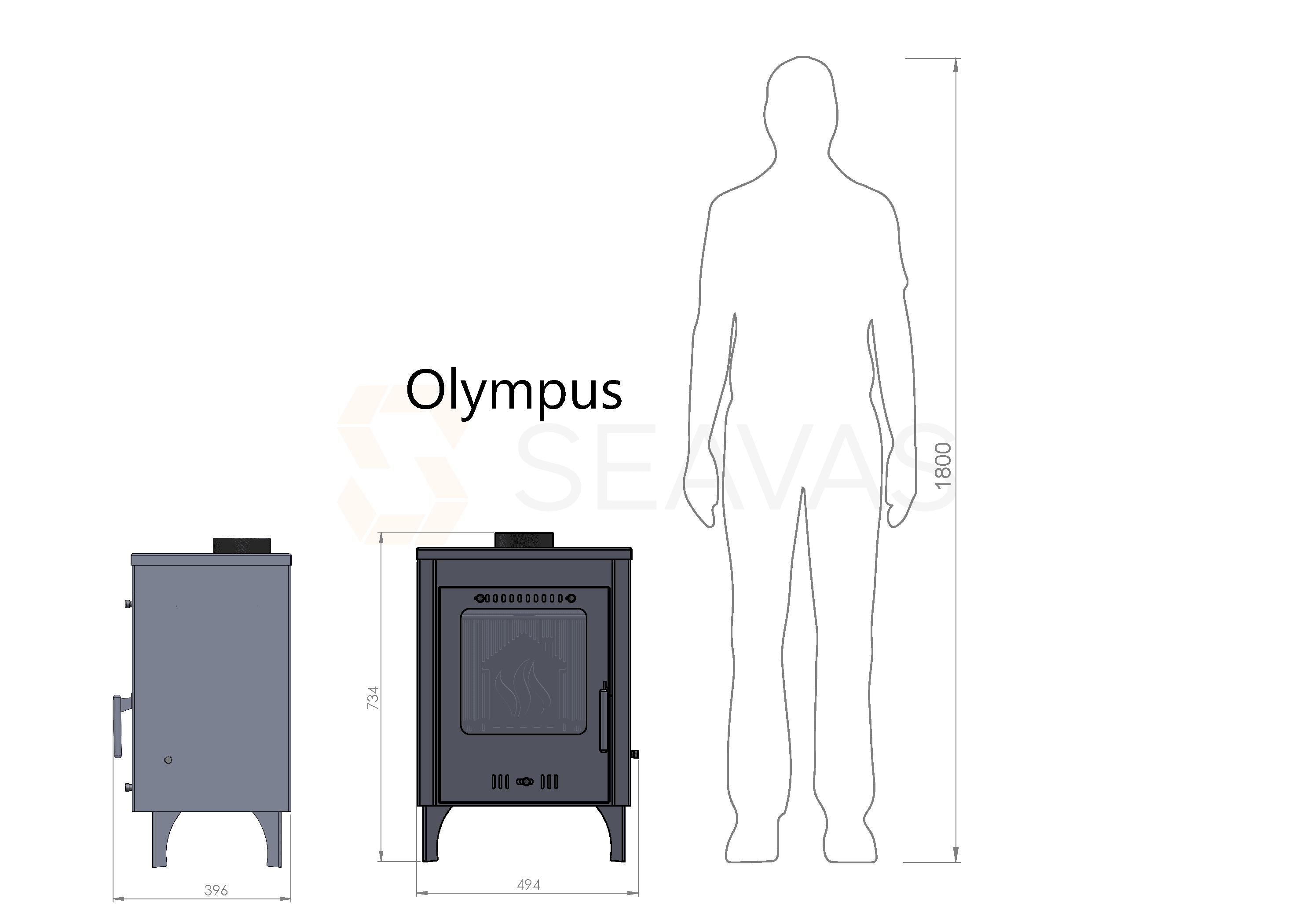 5010 Olympus – 7,8 kW Eleganter Kaminofen für Behagliche Wärme