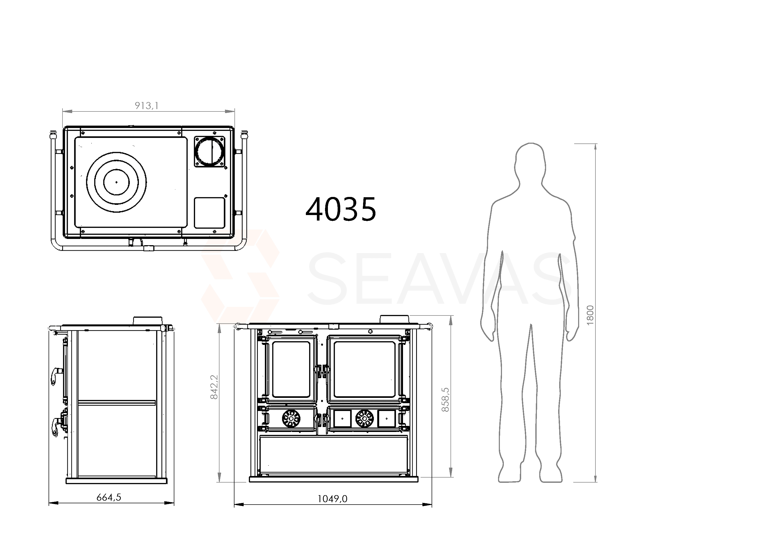 Küchenofen Hosseven 4035 - Der Vielseitige Küchenofen 8,9 kW