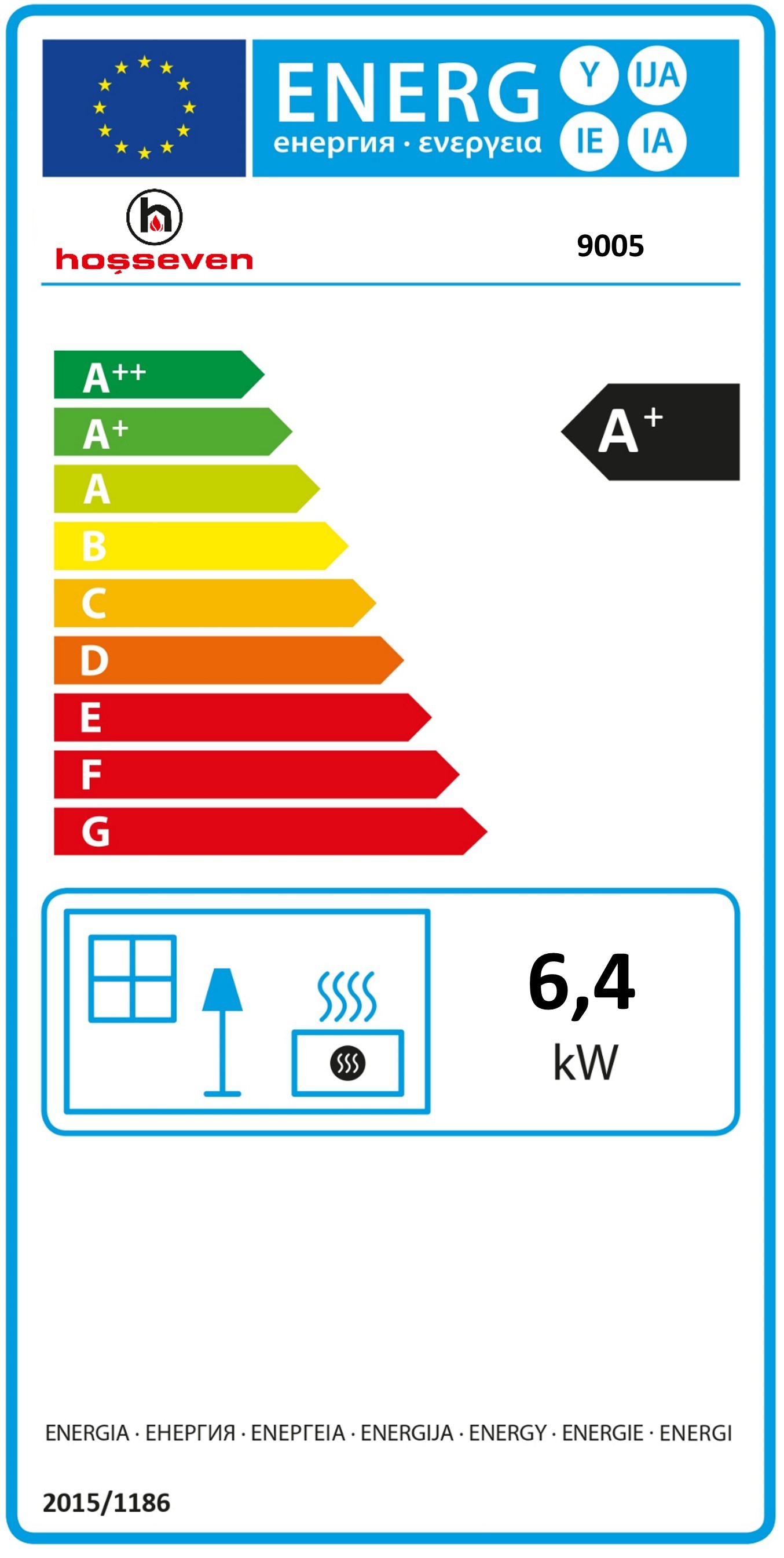 Hosseven 9005 Kaminofen, Schwedenofen, Holzofen, 6,4 kW, BImSchV Stufe 2 – Anthrazit, Weiß, Burgunderrot, Grün