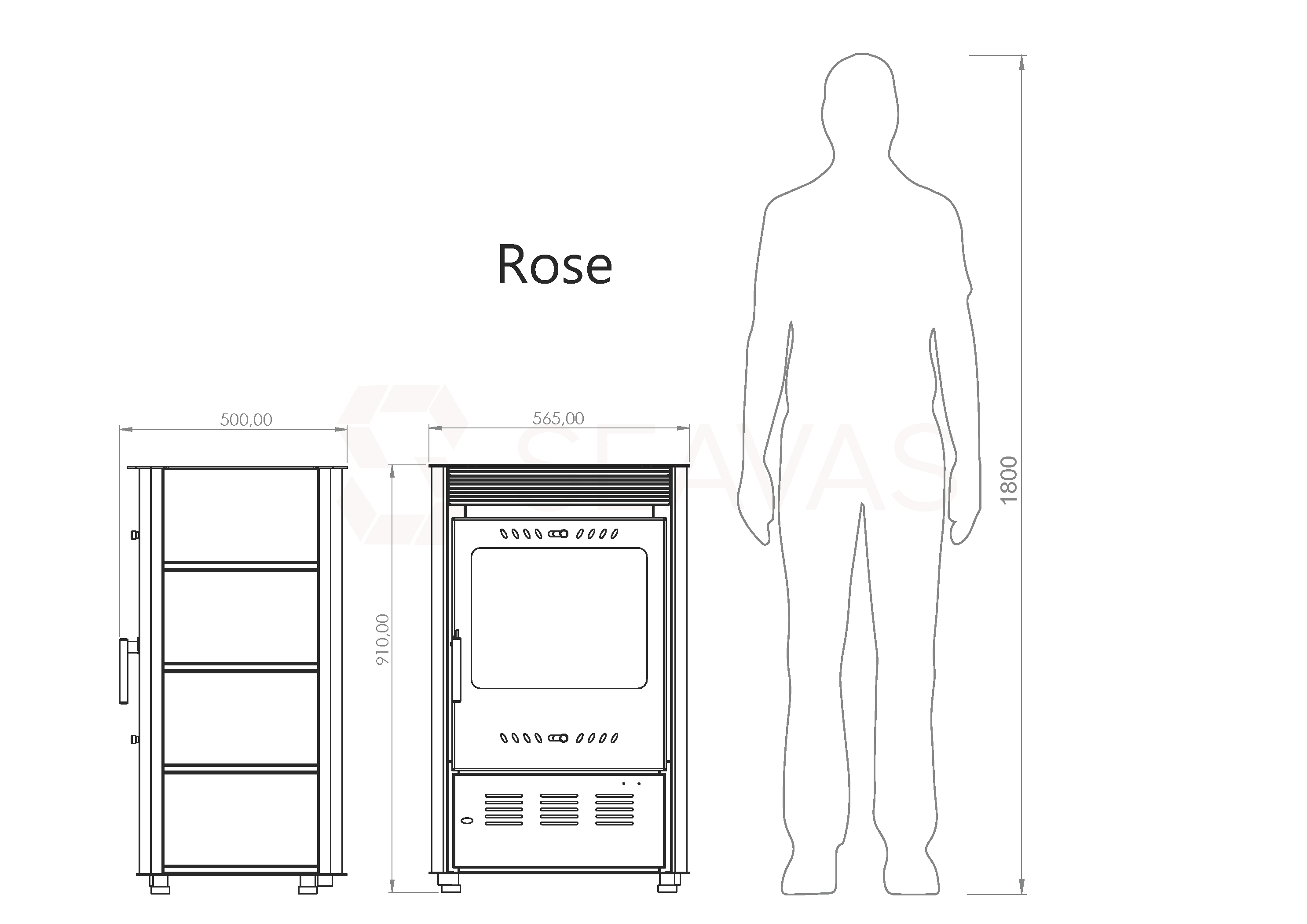 5060 Rose – 7,8 kW - Der Stilvolle und Effiziente Kaminofen