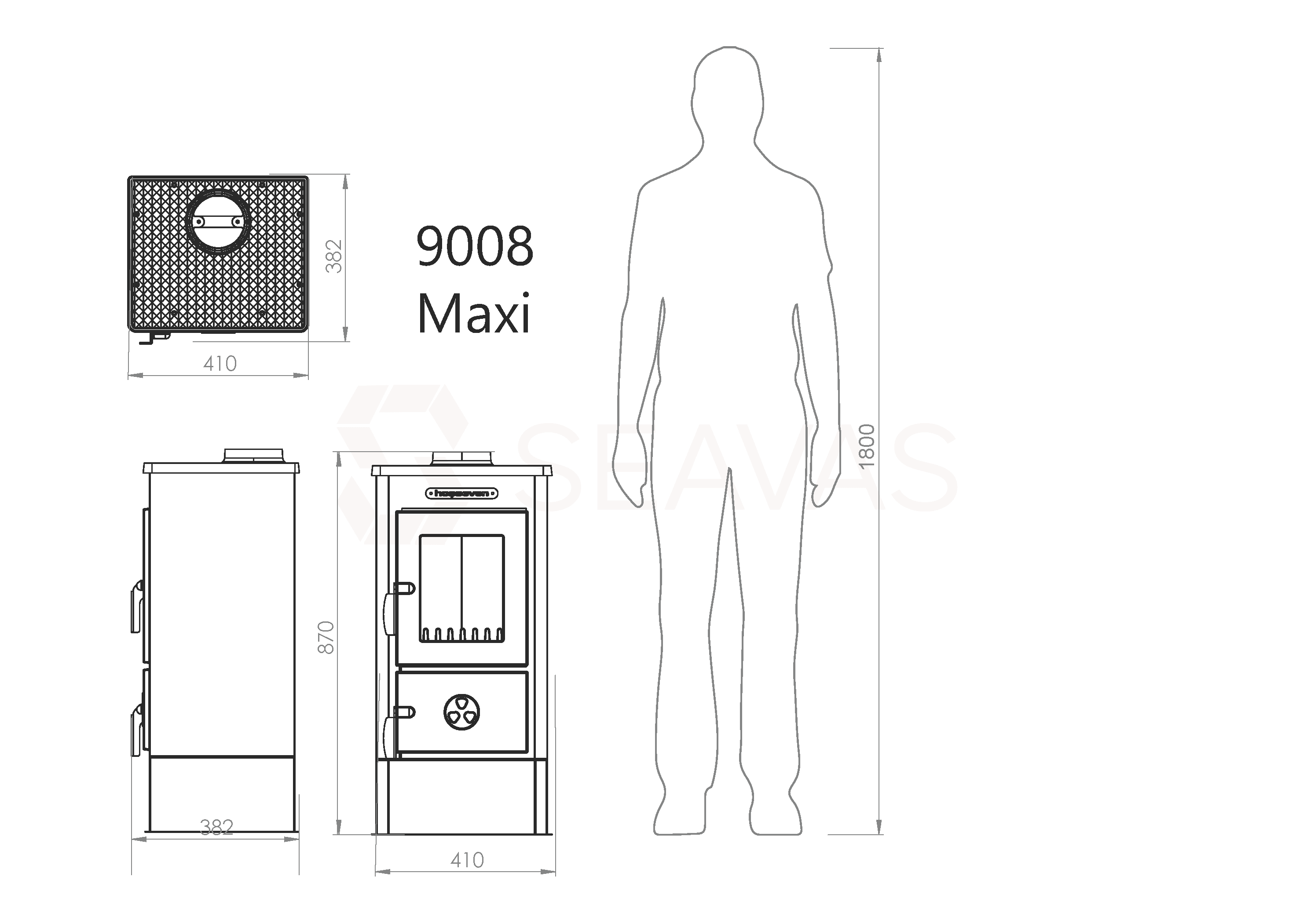  9008 Maxi -7,1 kW Der Robuste und Elegante Wärmespender, EEK A