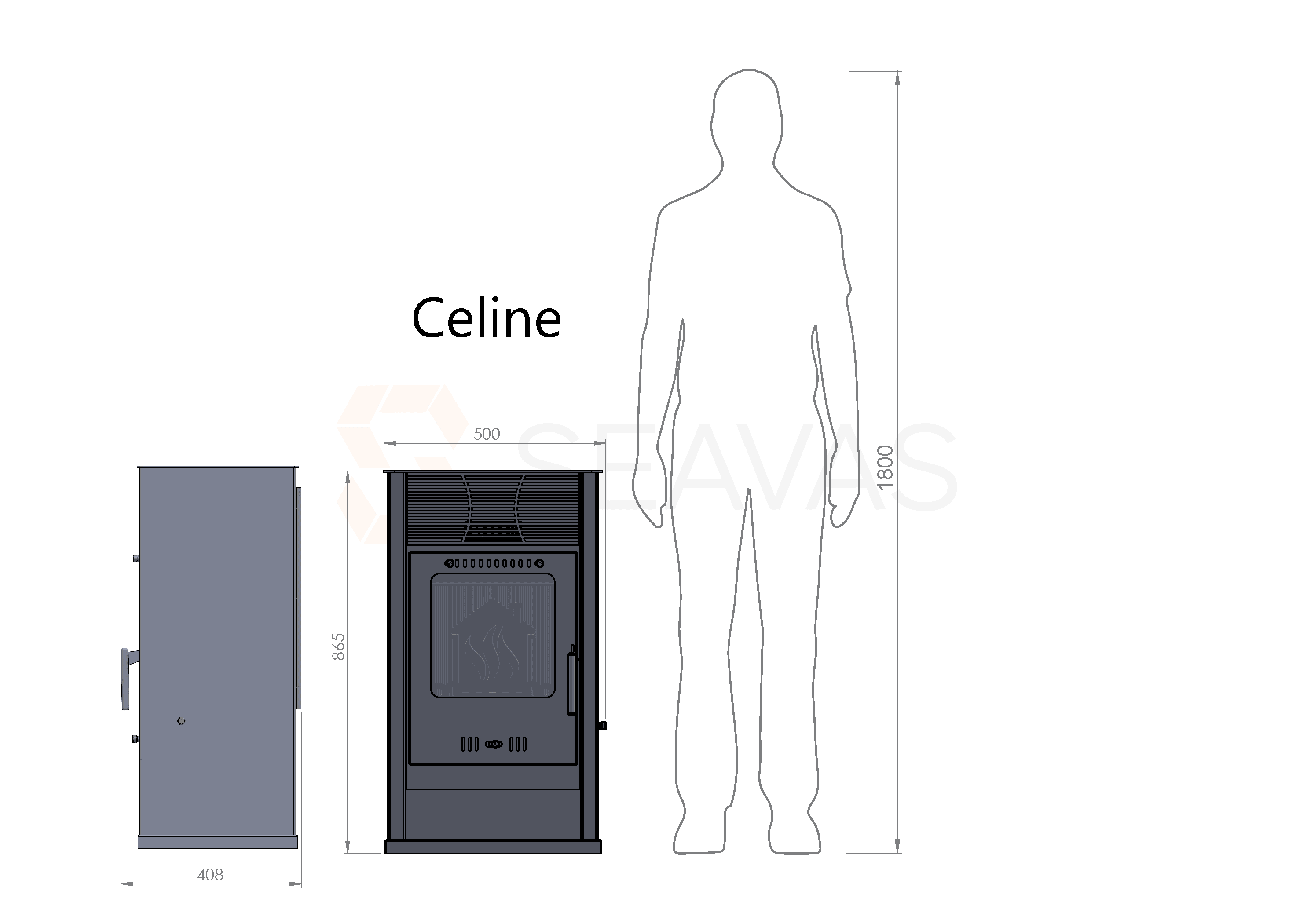 5050 Celine Kaminofen 7,8 kW, EEK:A