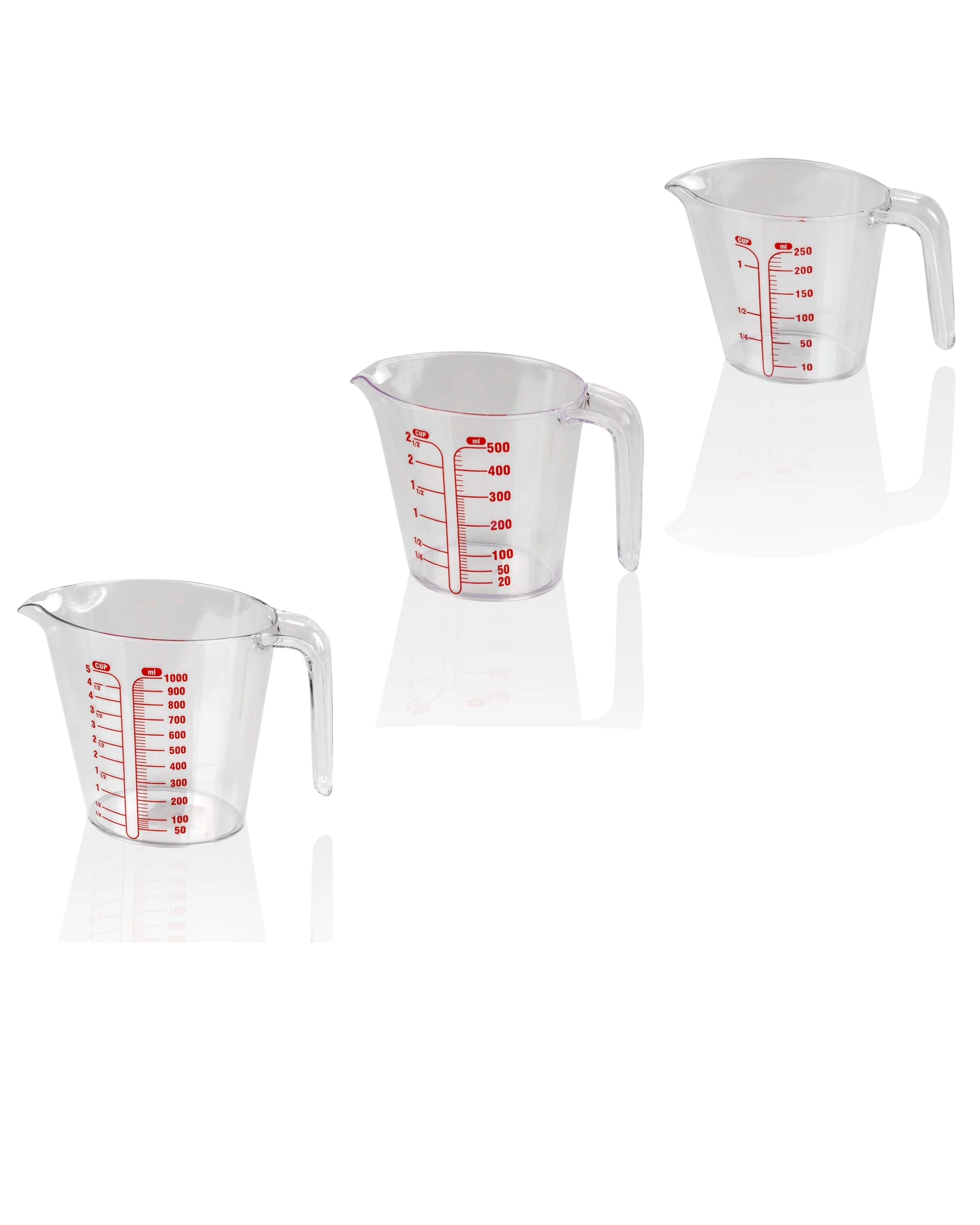 Vas de Măsurat NEON cu Marcaj de Gradare 250 ml, 500 ml, 1000 ml - Transparent