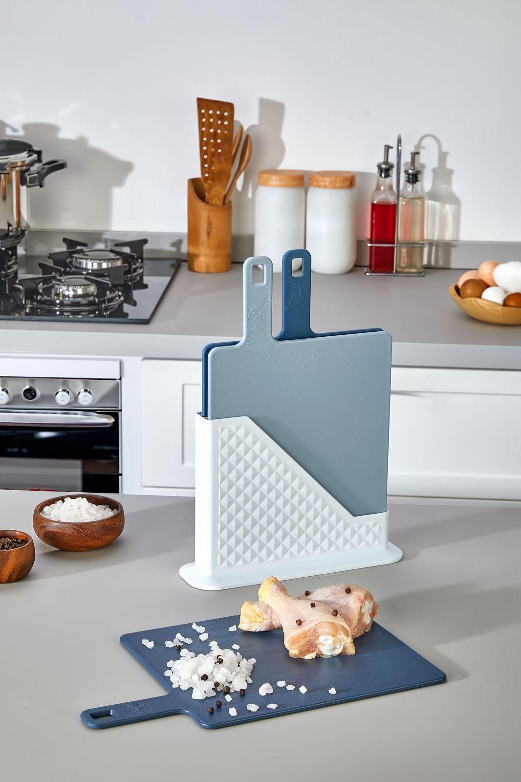 C-1006 CAZORIA Cutting Board Set with Stand (4 Pcs) - 12 Buc.
