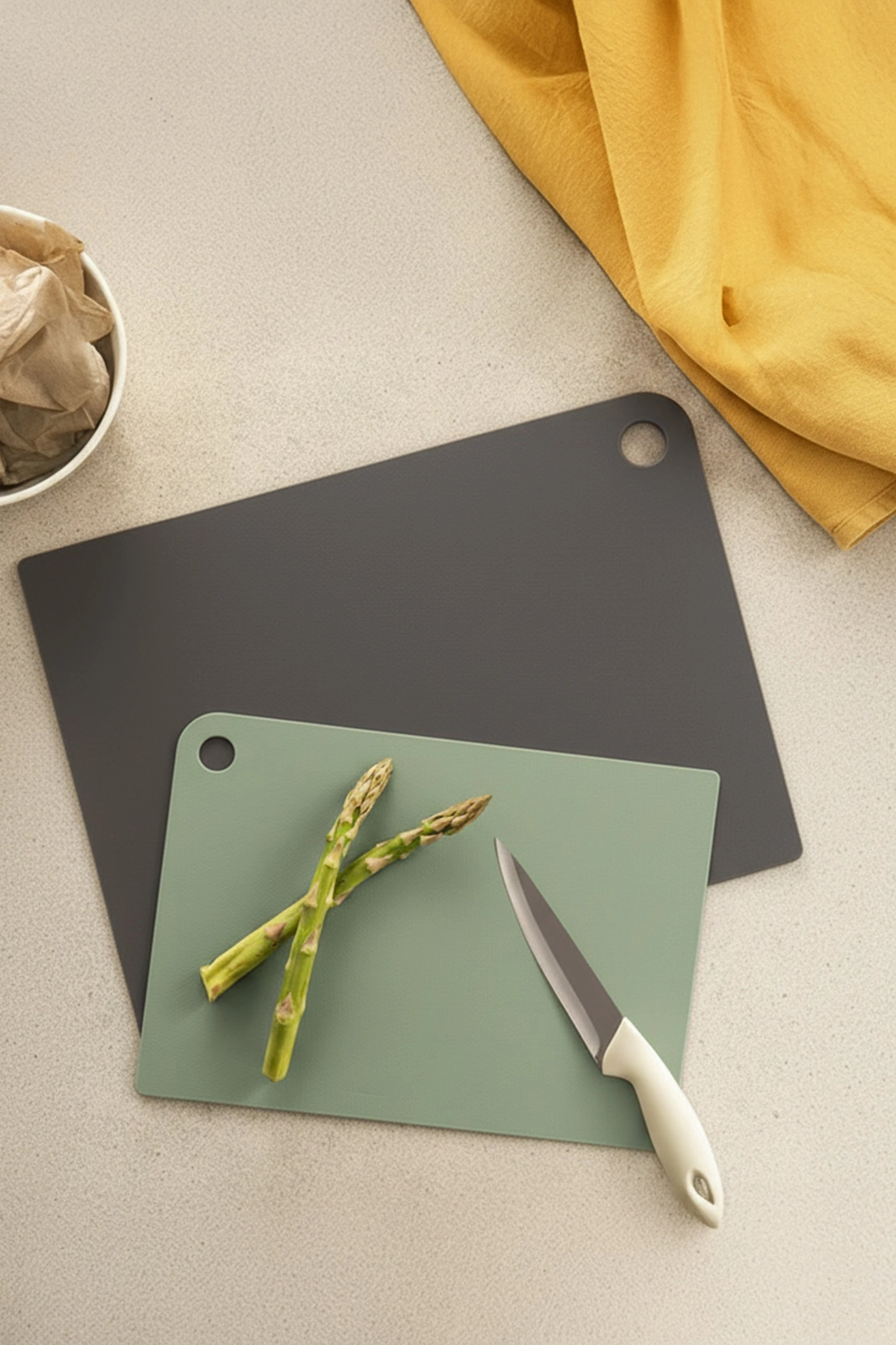 Tocător FLEXIBLE 25x35 cm - & 21x30 cm (2 Buc) - Verde & Antracit