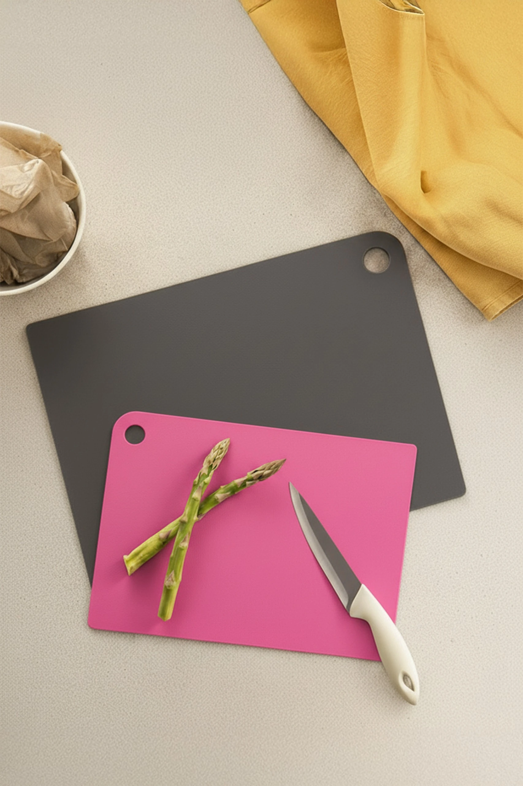 Tocător FLEXIBLE 25x35 cm - & 21x30 cm (2 Buc) - Roz & Antracit