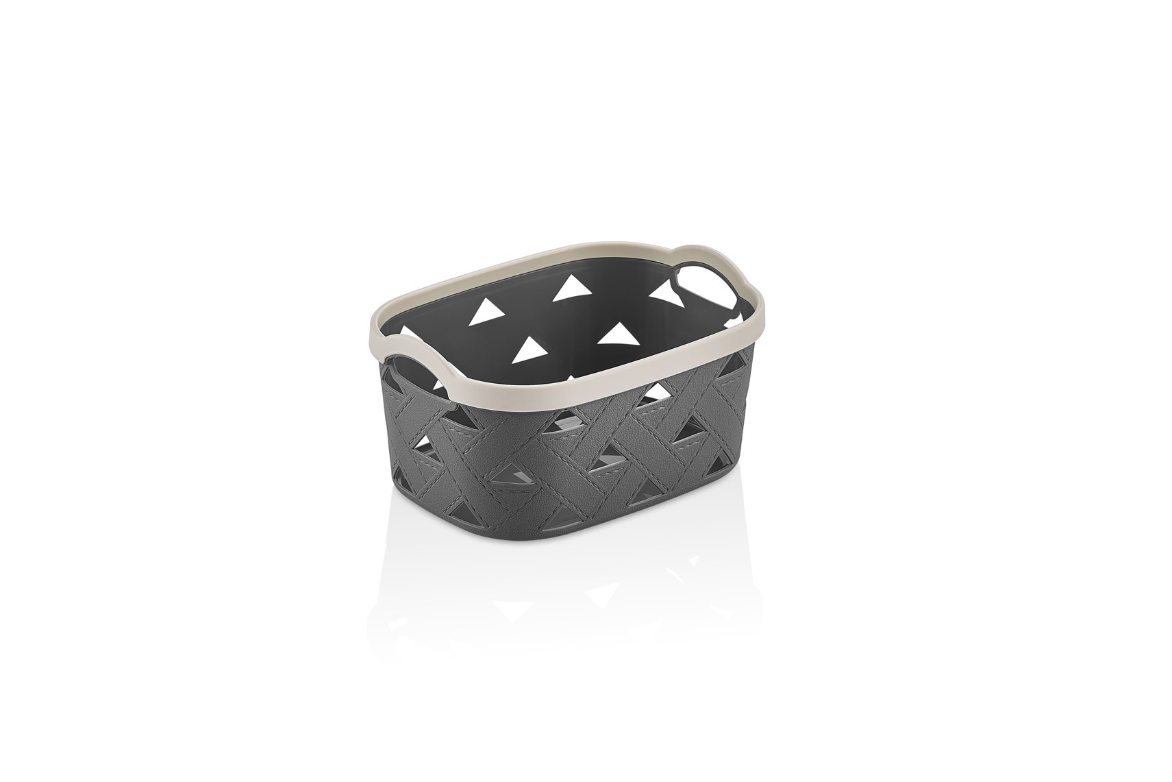 Coș cu Model de Piele LEATHER, 1,9 L - Antracit