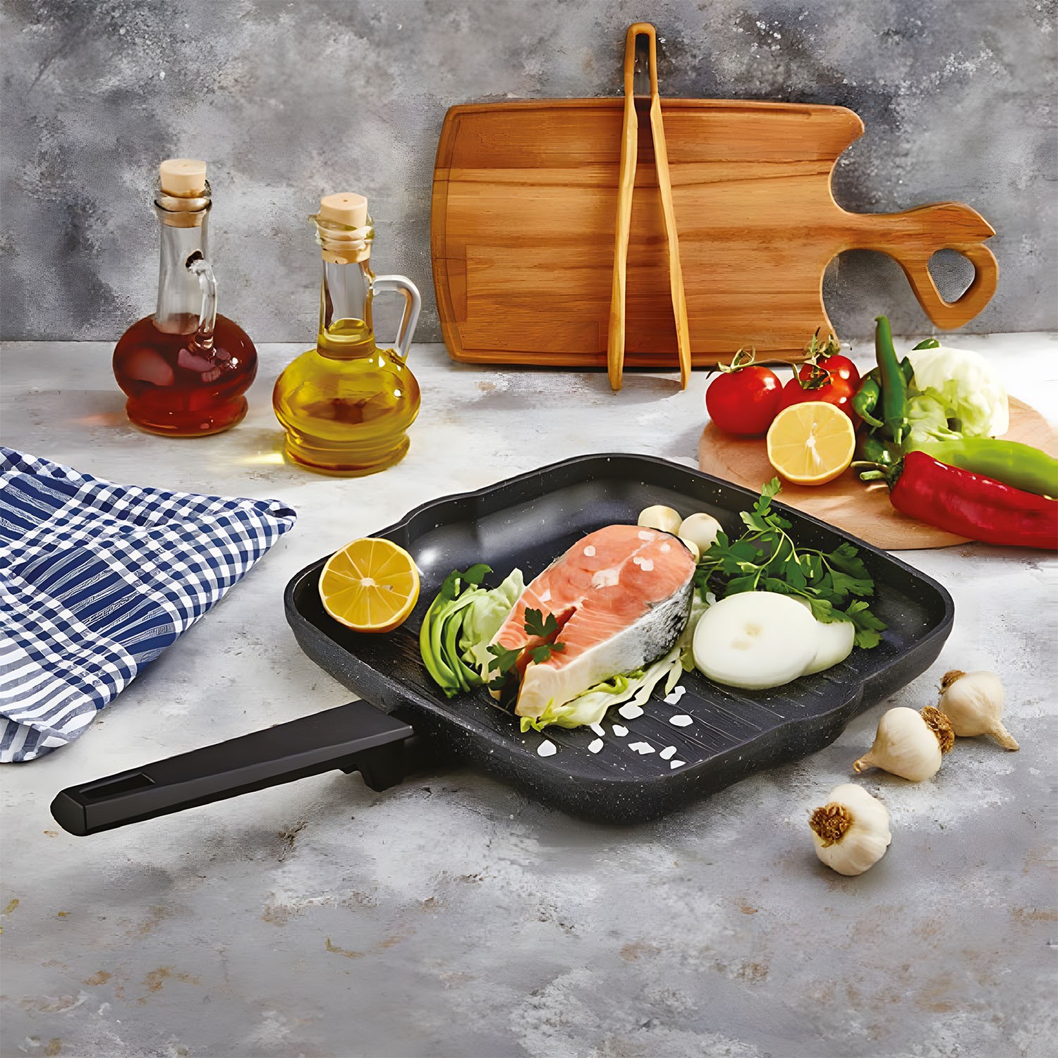 CAZORIA Cast Grill Pan - Black