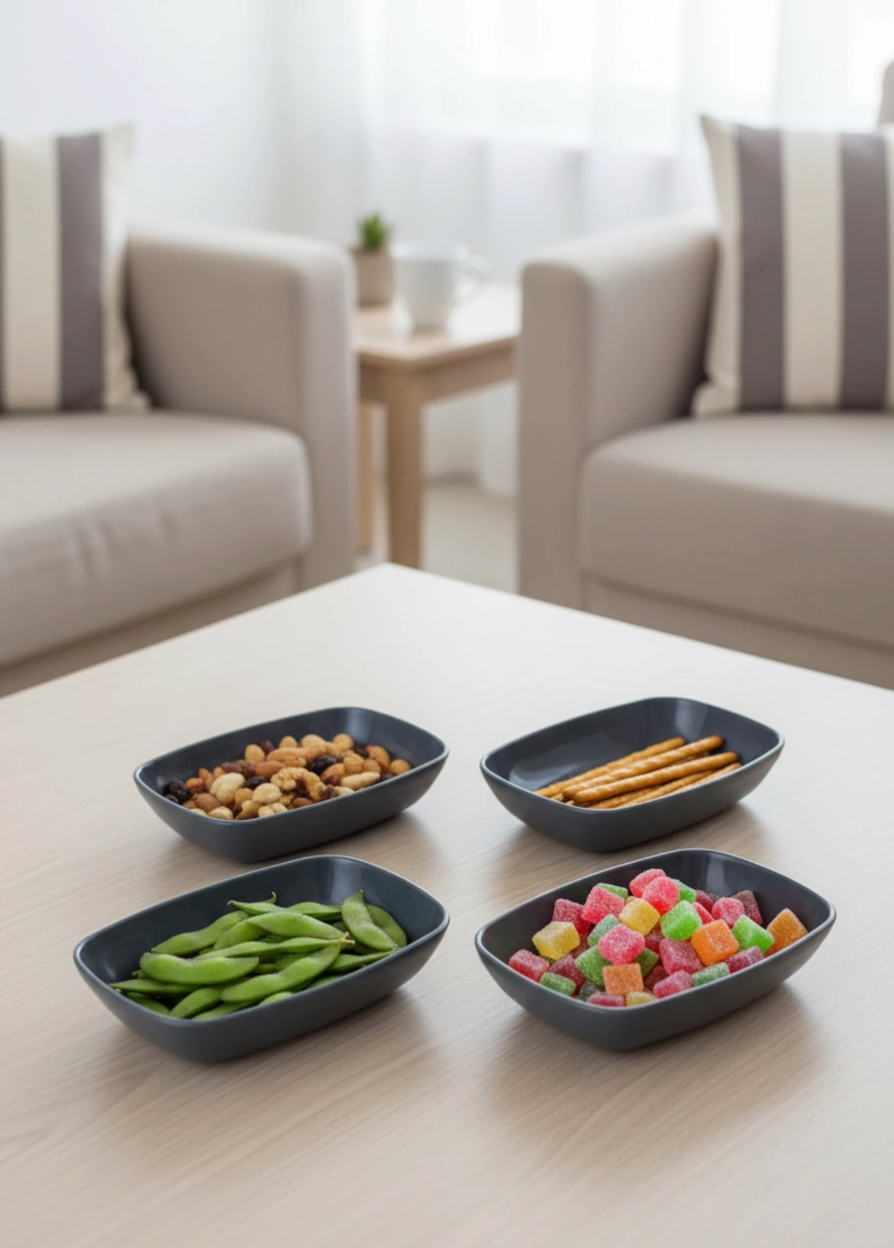 Bol Pătrat, 18 cm (4 Buc) - Antracit