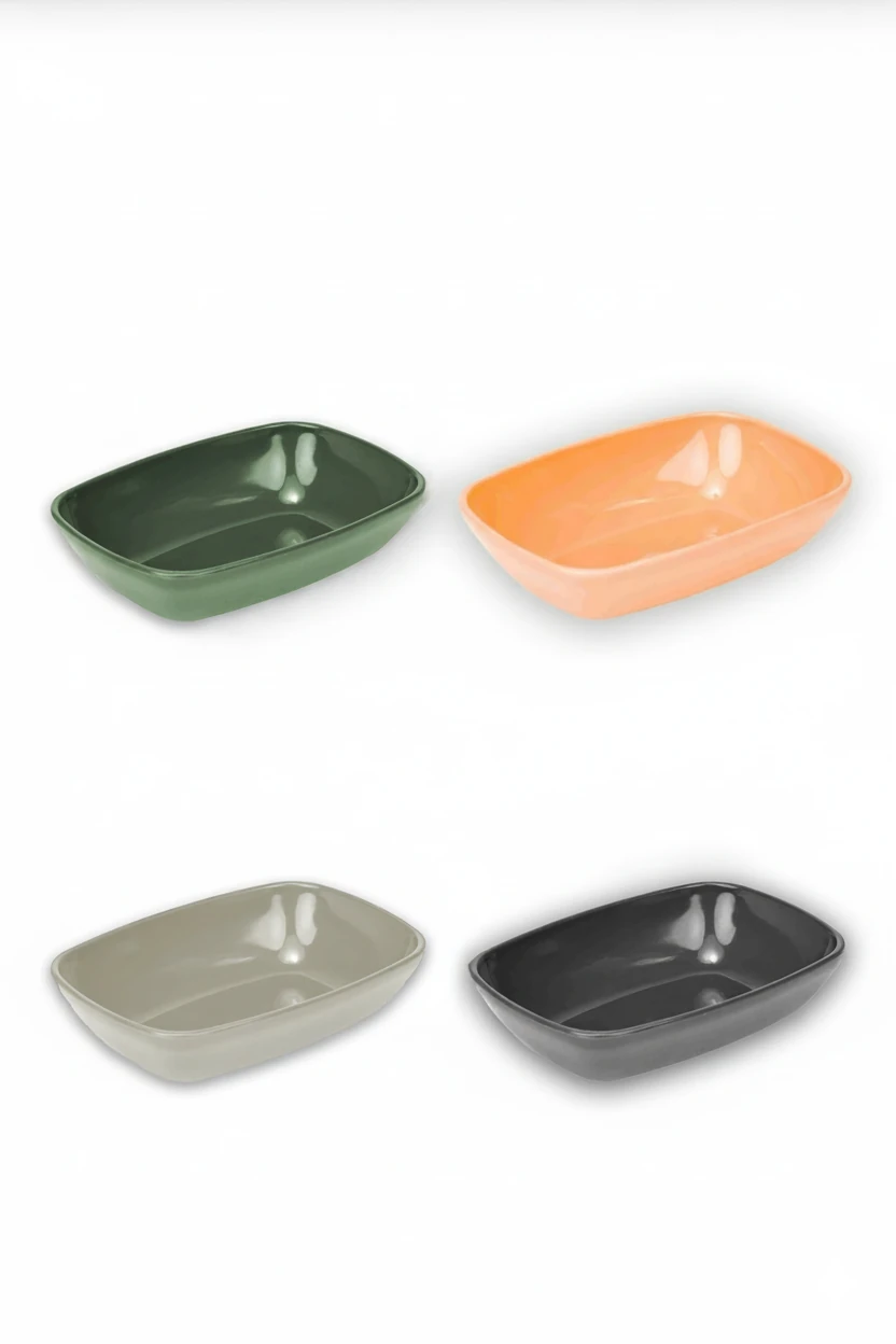 Bol Pătrat, 14 cm (4 Buc) - Mix