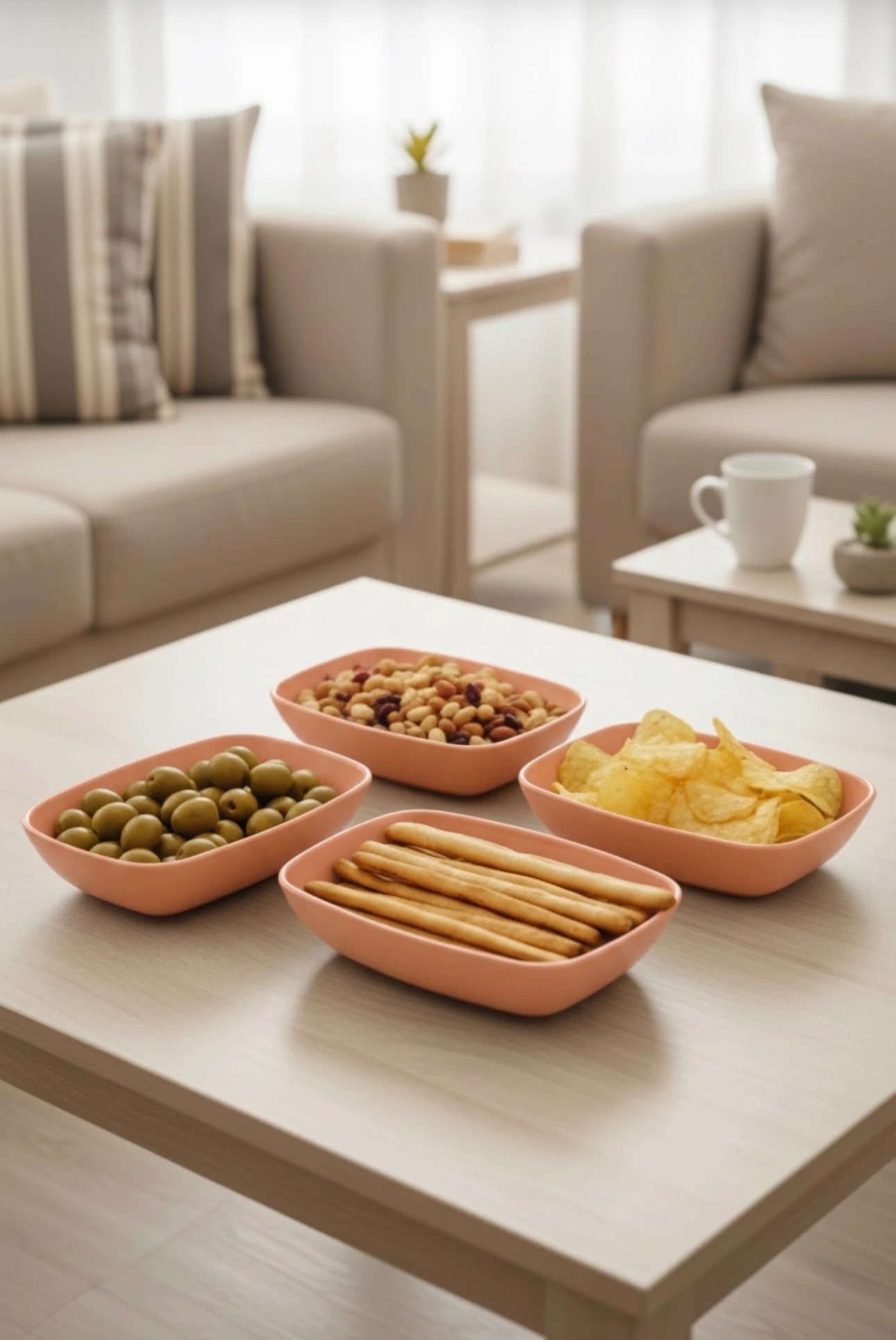 Bol Pătrat, 14 cm (4 Buc) - Somon