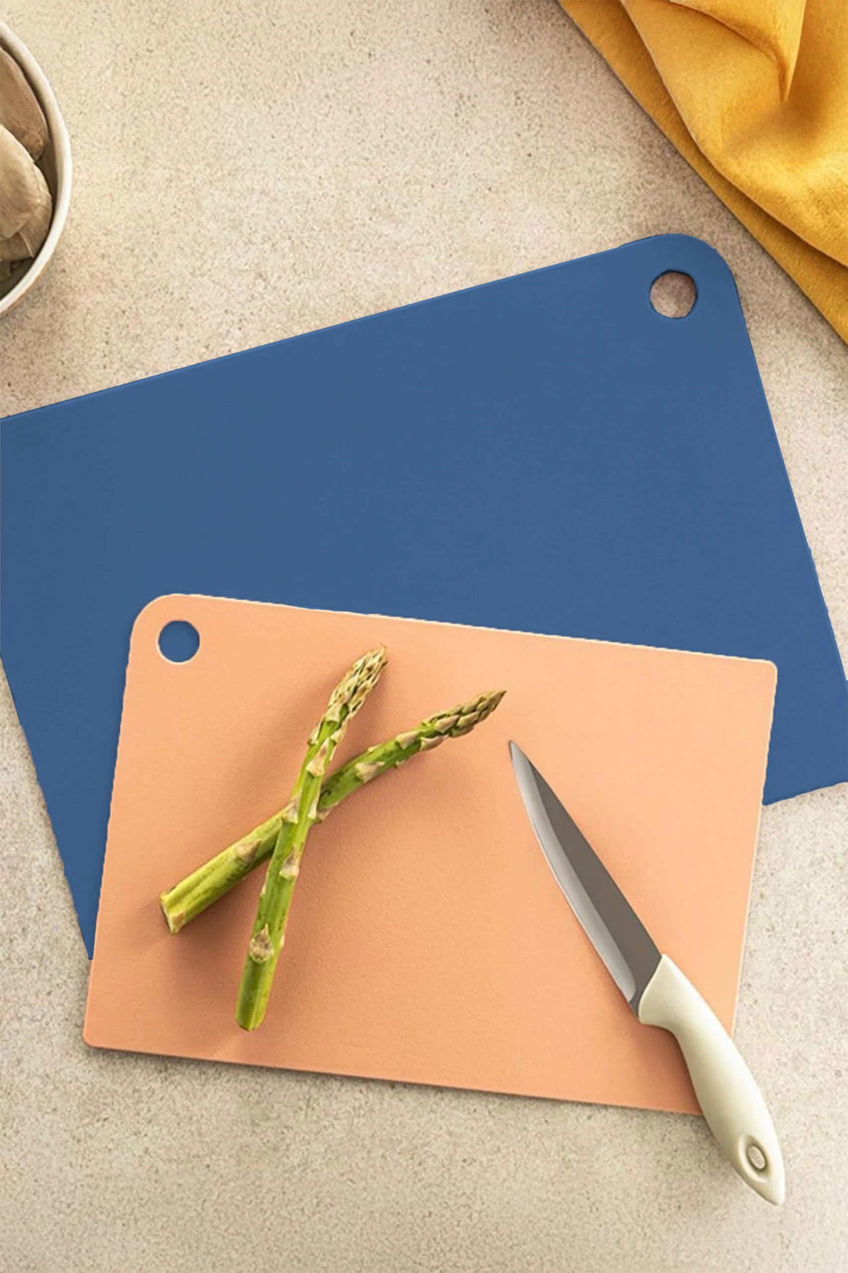 Tocător FLEXIBLE 25x35 cm - & 21x30 cm (2 Buc) - Albastru & Somon