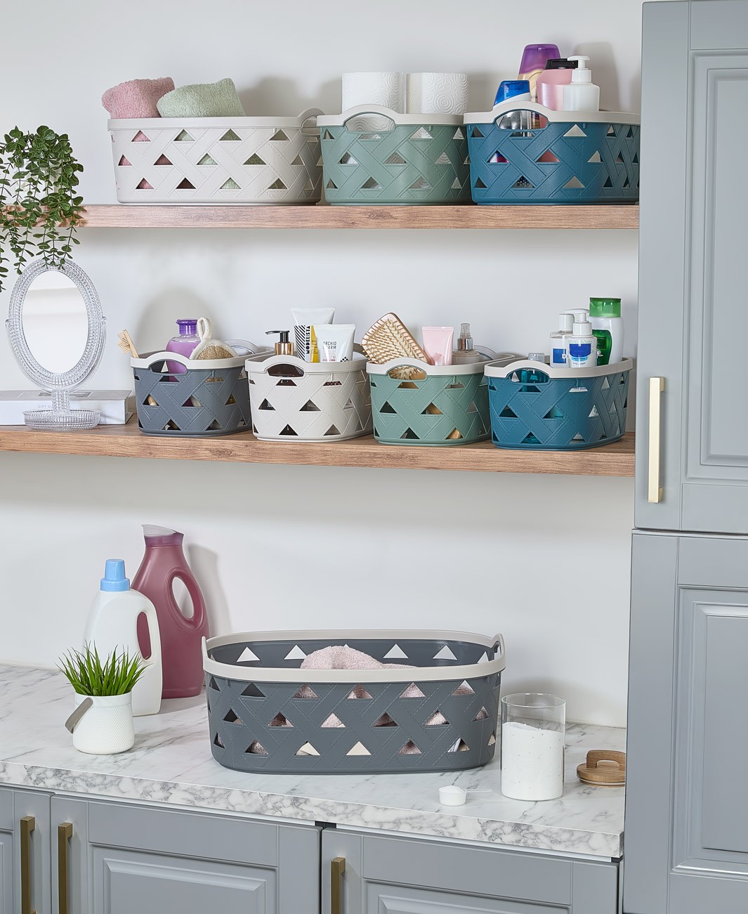 LEATHER Design Basket 1,9 Lt. - Green