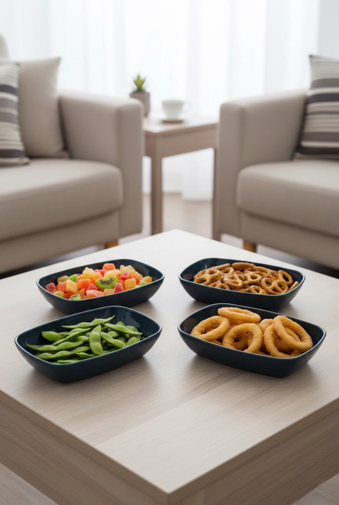 Bol Pătrat, 18 cm (4 Buc) - Albastru