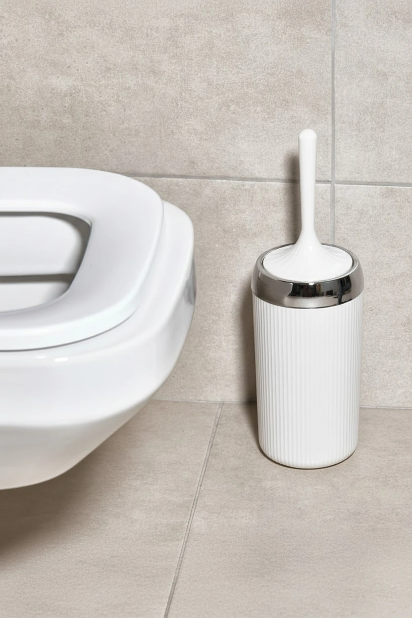 Perie cu suport pentru Toaletă - Alb