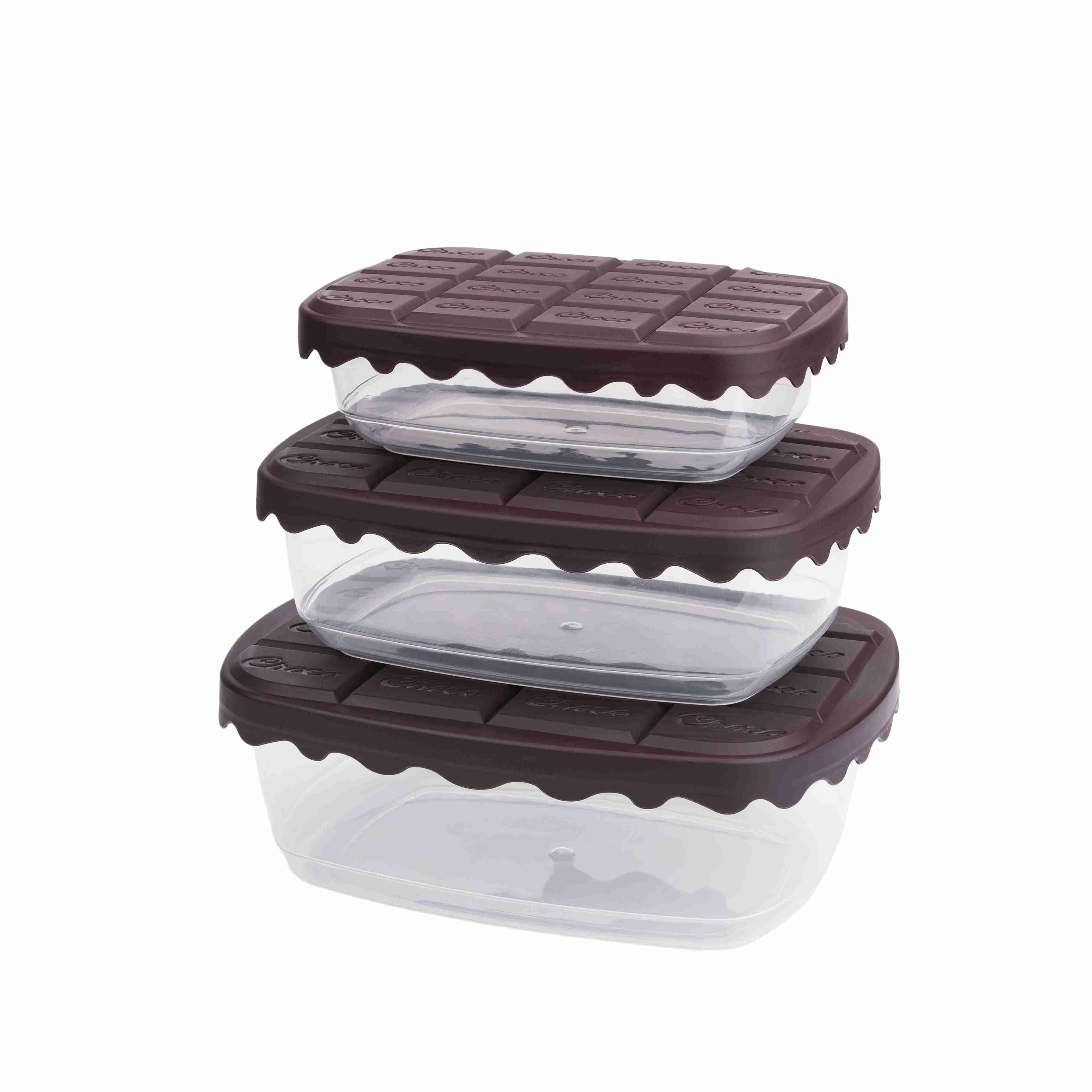 Set Cutii CHOCO (3 buc) (0,5 L - 1,1 L - 1,7 L) - Maro