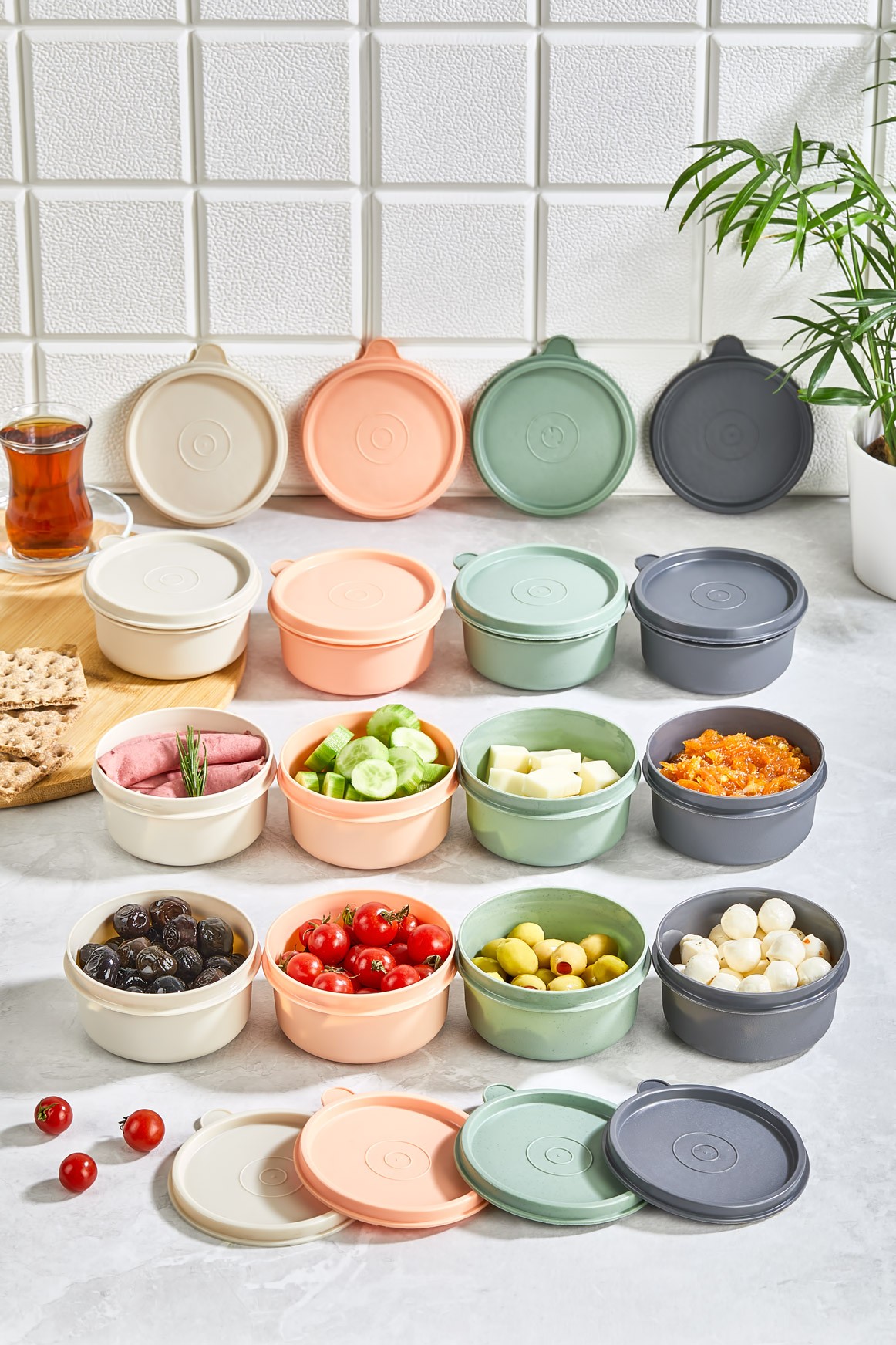 Set de Mini Recipiente de Depozitare (4 buc) 0,28 L - Mix