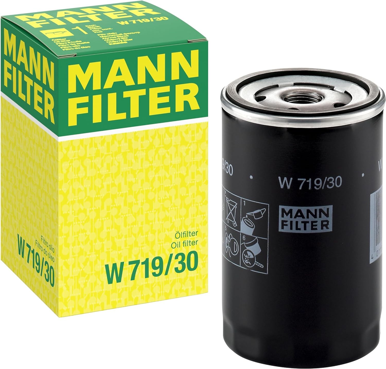 MANN FILTER W 719/30 ÖLFILTER - FÜR AUDI A3 (8P1, 8PA, 8P7), SEAT LEON (1P1), SKODA, VW TRANSPORTER T5 Van (7HA, 7HH, 7EA, 7EH), CADDY III MPV (2KB, 2KJ, 2CB, 2CJ), JETTA IV (162, 163, AV3, AV2), GOLF VI (5K1, AJ5)