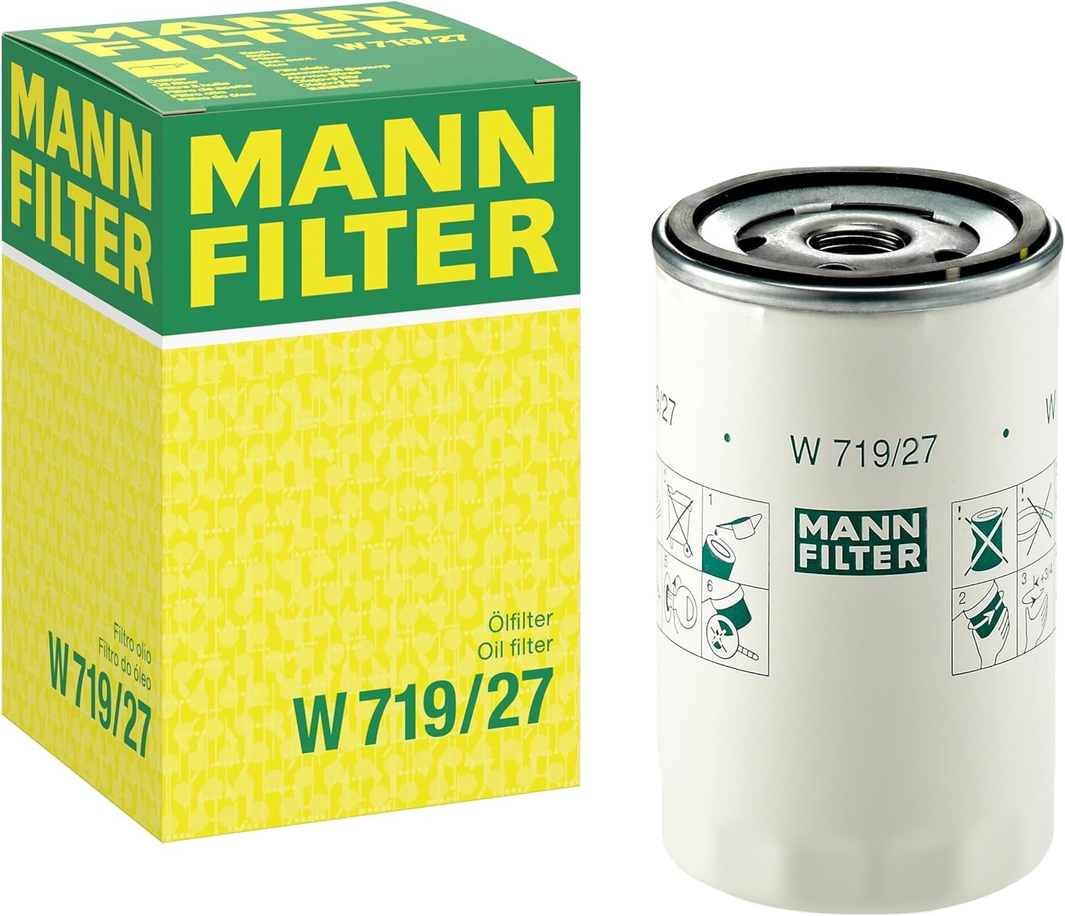 MANN FILTER W 719/27 ÖLFILTER - FÜR FORD TRANSIT CONNECT (P65_, P70_, P80_), FOCUS II (DA_, HCP, DP), FIESTA V Van, JEEP CHEROKEE (KK)