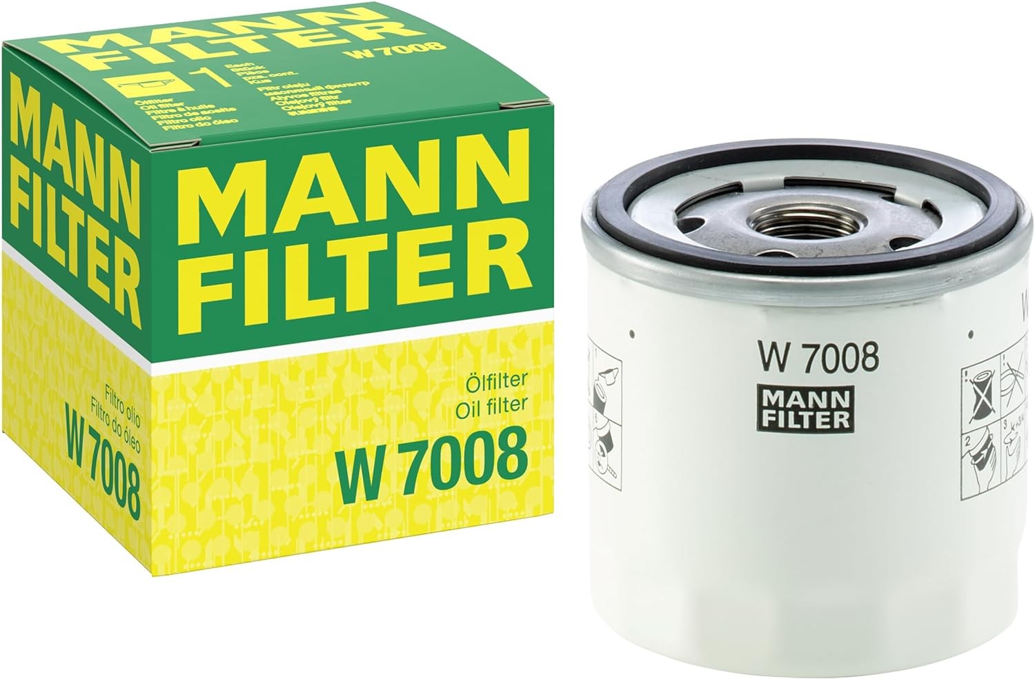 MANN FILTER W 7008 ÖLFILTER - FÜR FORD C-MAX II (DXA/CB7, DXA/CEU), FOCUS IV (HM, HP, HN), KUGA II (DM2), KA+ III (UK, FK), B-MAX Van (JK), FIESTA, VOLVO V40 Hatchback (525) 1.4 1.5 1.6