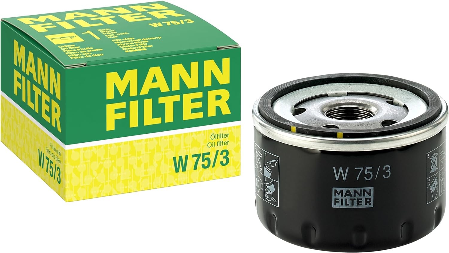 MANN FILTER W 75/3 ÖLFILTER - FÜR Renault Clio 1-2-3, FLUENCE (L3_), DUSTER (HM_), Dacia SANDERO/STEPWAY II (B8_), Laguna 1-2-3, Megane 1-2-3, Symbol, Nissan TERRANO (D10), Micra 3-4