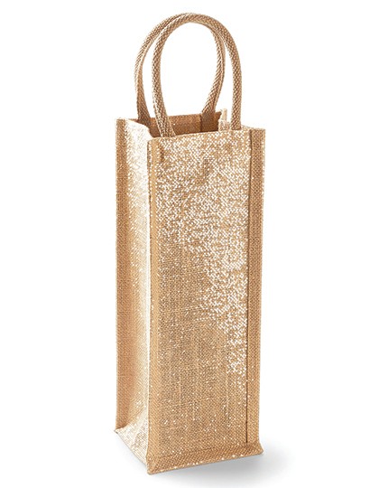 Shimmer Jute Bottle Bag