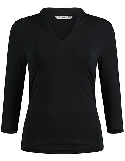 Regular Fit Mandarin Collar Top 3/4 Sleeve