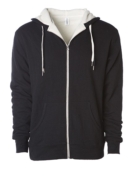 Unisex Sherpa Lined Zip Hooded Jacket