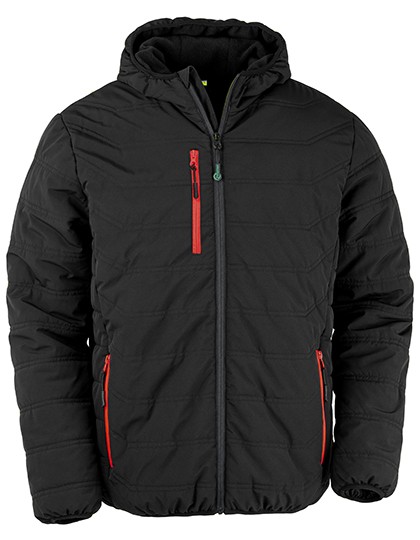 Recycled Black Compass Padded Winter Jacket