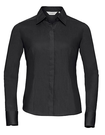 Ladies´ Long Sleeve Fitted Polycotton Poplin Shirt