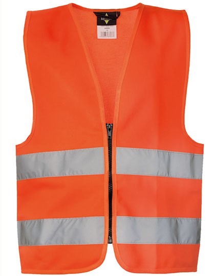 Kids´ Hi-Vis Safety Vest With Front Zipper Aalborg