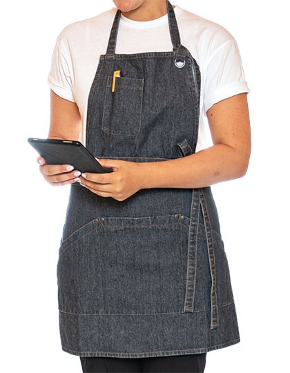 Utility Apron Bib Washed Denim