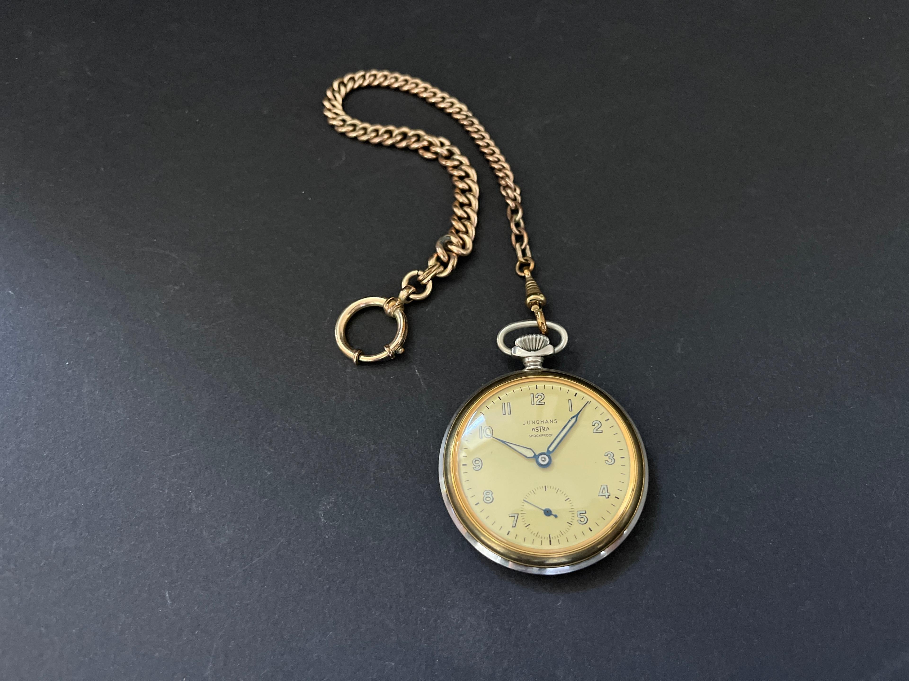 Taschenuhr an Kette JUNGHANS 50er Jahre - ohne Funktion
