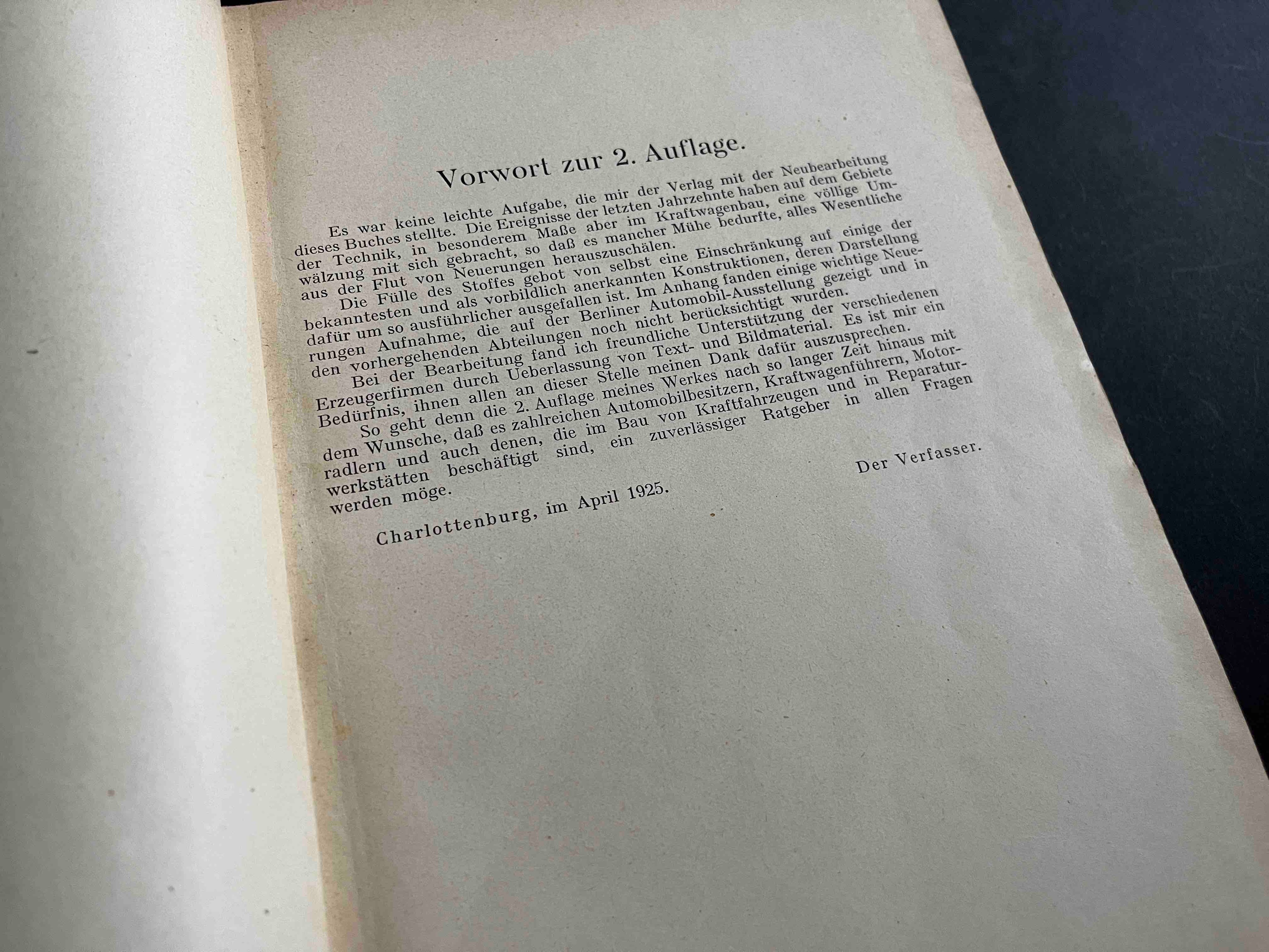 Die Kraftfahrzeuge und ihre Behandlung Buch 3. Auflage 1920er Jahre